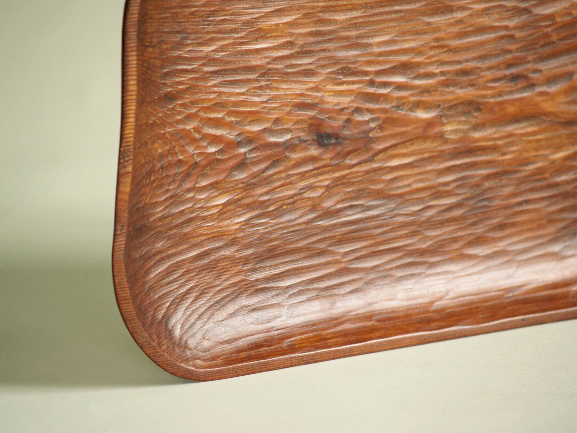Coupe / Plateau monoxyle, France (vers 1955)..Rectangular carved tray, France (circa 1955)