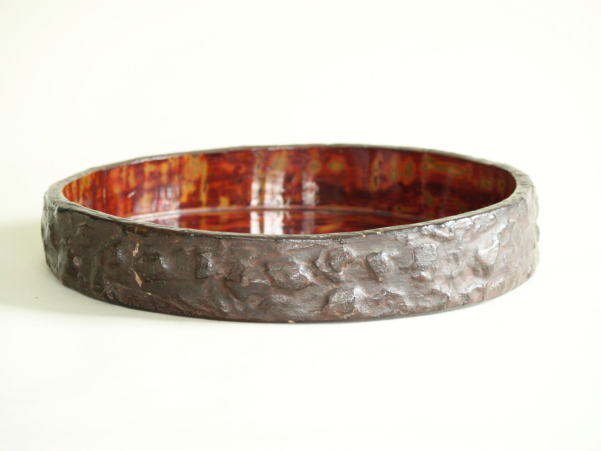 Rare coupe de laqueur, Mingei, Japon (vers 1900)..Mingei Lacquer Artisan’s tray, Japan (circa 1900)