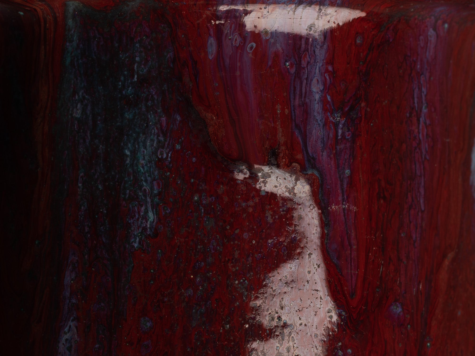 Monumental vase sang de bœuf / cinabre en grès pour l'ikebana par Maasaki Kobayashi, Japon (vers 1975)..Huge ikebana vessel vase oxblood / cinnabar glaze vase by Maasaki Kobayashi, Japan (circa 1975)