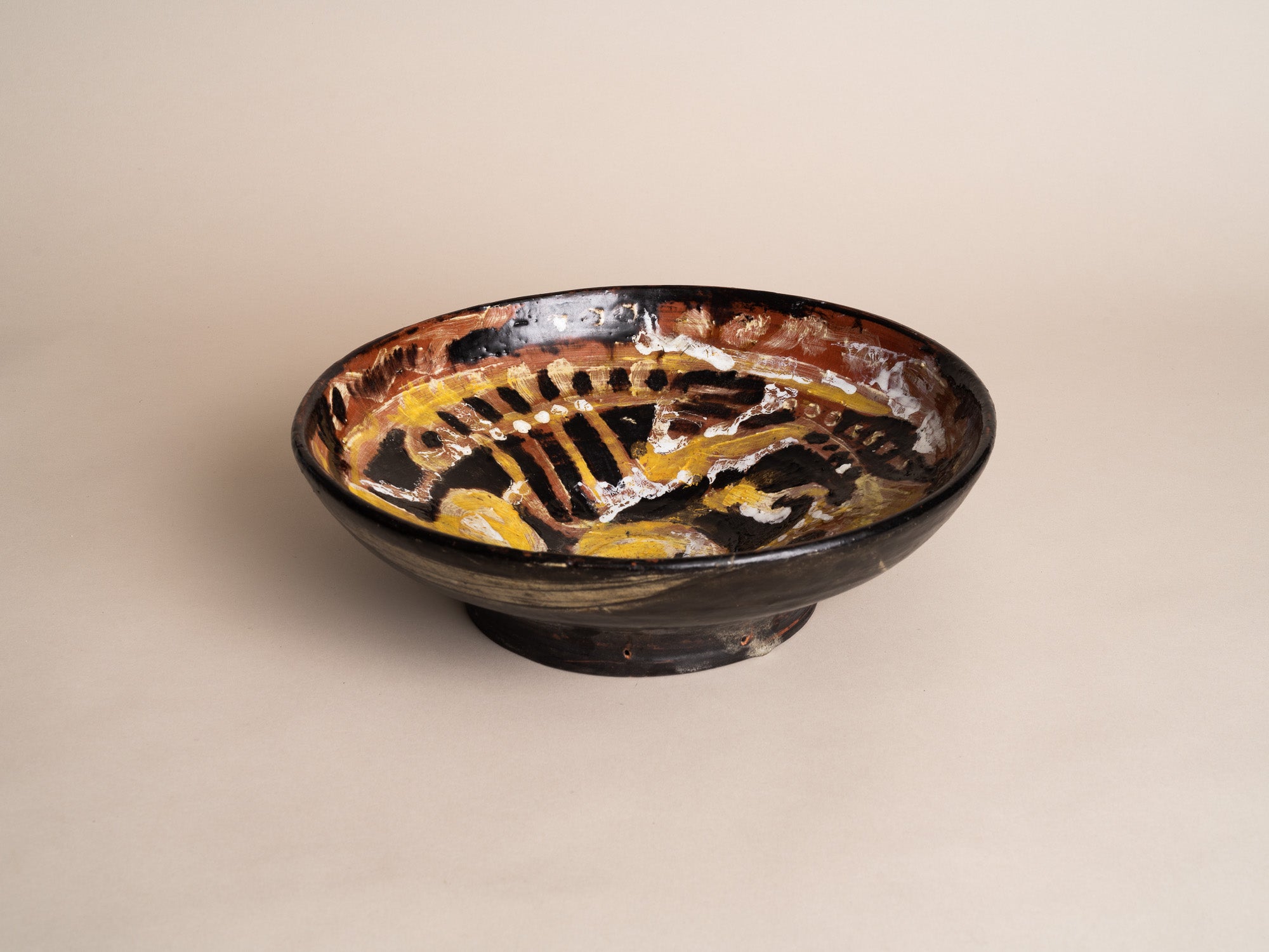 Rare coupe murale par Hertha Hillfon, Suède (1964)..Early ceramic Wall hanging bowl by Hertha Hillfon, Sweden (1964)