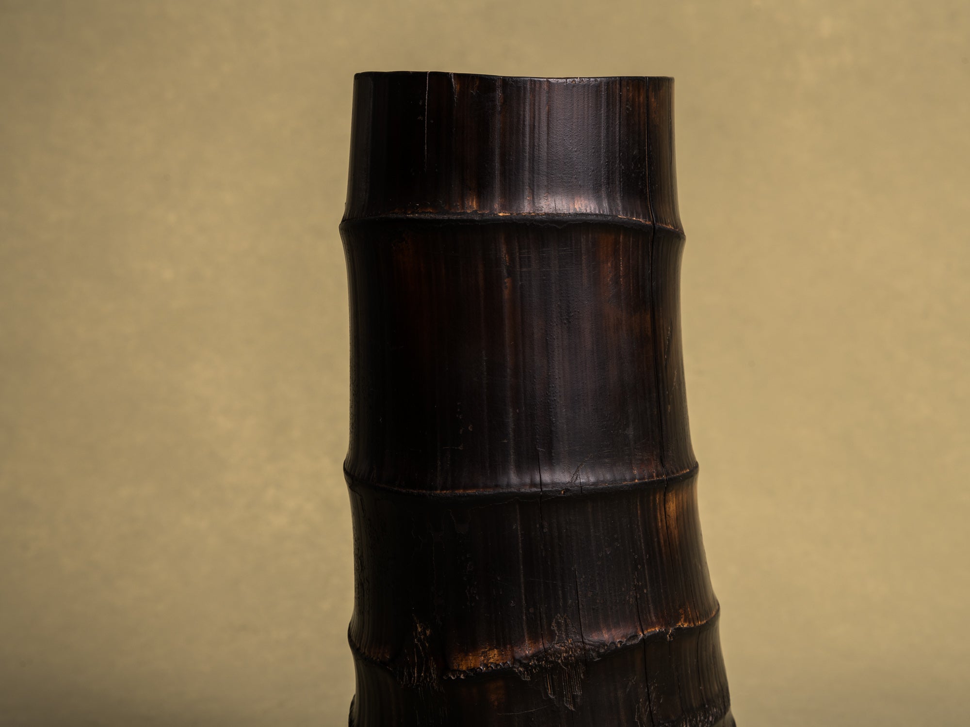 Take-zutsu hanaire, rare vase en bambou pour la cérémonie du thé à la manière de Rikyū, Japon (Période Edo)..Take-zutsu Hanaire Bamboo vase for tea ceremony chabana in the manner of Rikyū, Japan (Edo period)