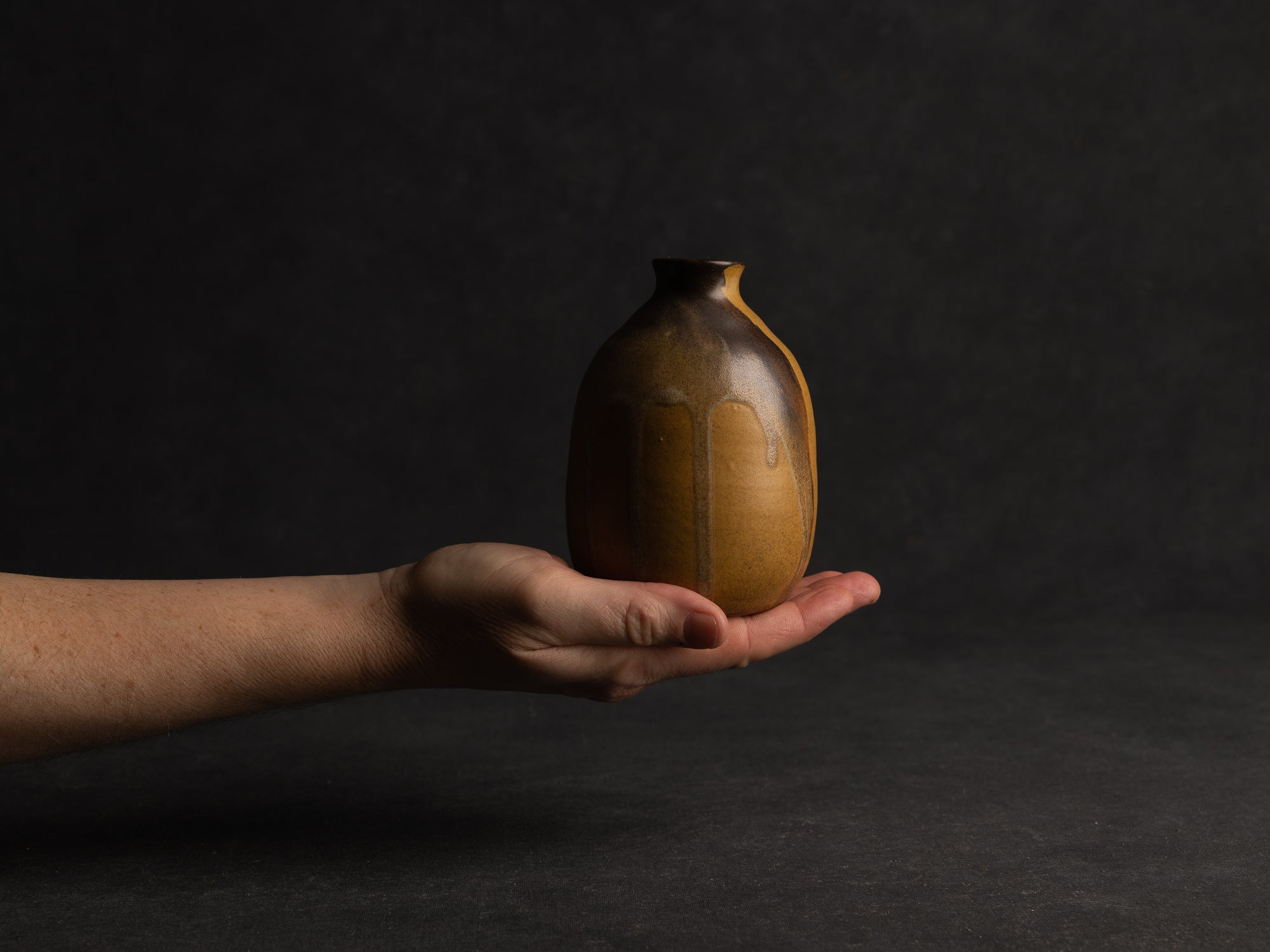 Duo de vases, petites bouteilles en grès japonisant de Léon Pointu, Atelier Pointu, France (vers 1910-25)..School of Carriès, japonisme tokkuri-shape stoneware bottle vases duet by Léon Pointu, Atelier Pointu, France (circa 1910-25)