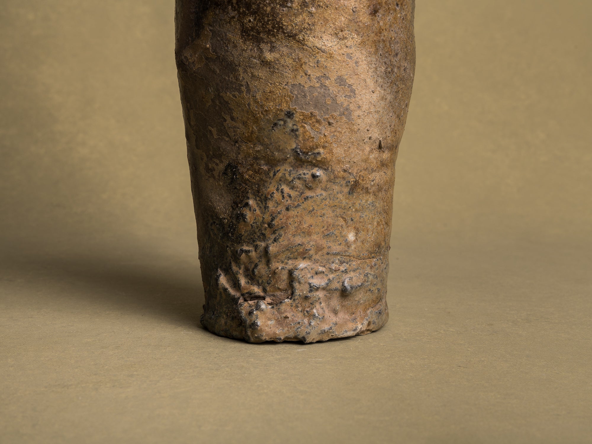 Mitate mono, paire de lampes "jambe de chien" en grès de Martincamp, France (XVIIIe / XIXe siècle)..Mitate mono, pair of lamps "jambe de chien" in stoneware from Martincamp, France (18th / 19th century)