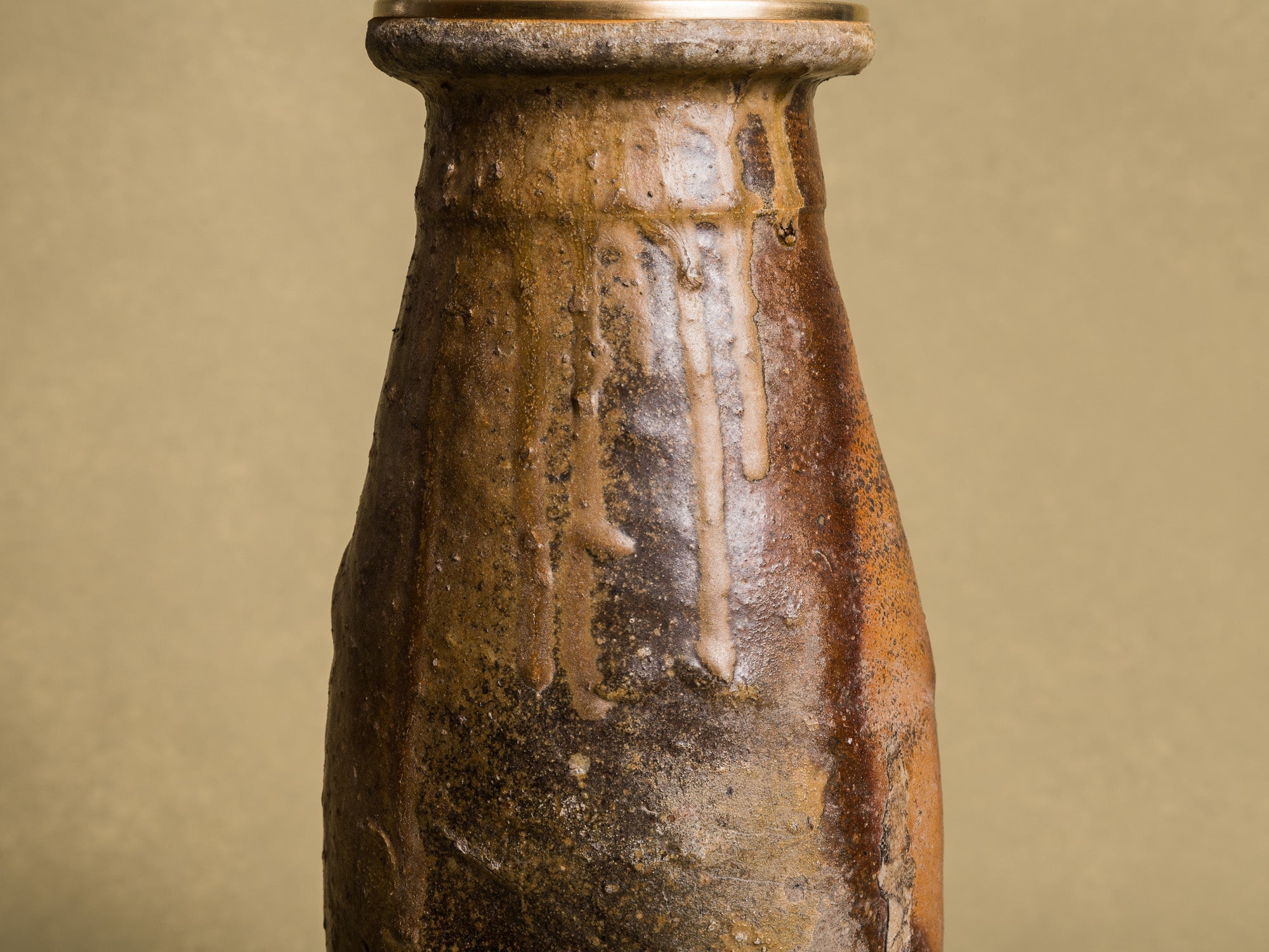 Mitate mono, paire de lampes "jambe de chien" en grès de Martincamp, France (XVIIIe / XIXe siècle)..Mitate mono, pair of lamps "jambe de chien" in stoneware from Martincamp, France (18th / 19th century)