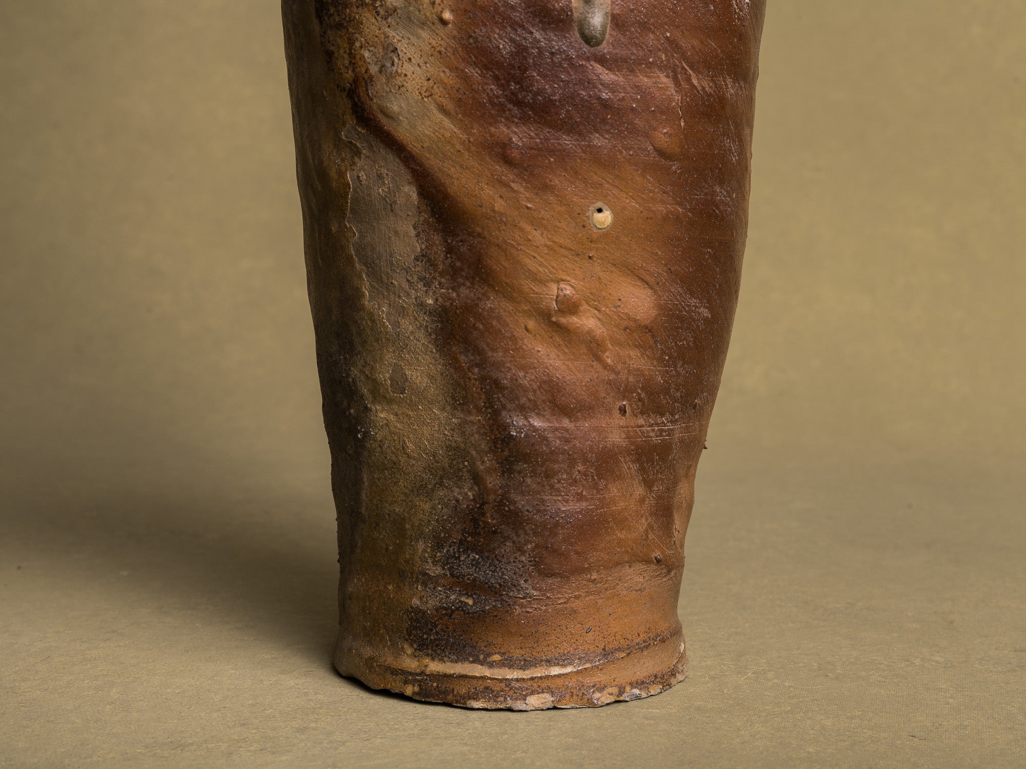 Mitate mono, paire de lampes "jambe de chien" en grès de Martincamp, France (XVIIIe / XIXe siècle)..Mitate mono, pair of lamps "jambe de chien" in stoneware from Martincamp, France (18th / 19th century)