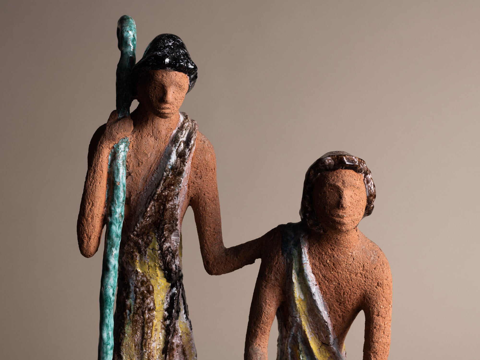 Exceptionnelle sculpture de Marino Le Vaucour, France (1959)..Rare Clay Vallauris sculpture by Marino Le Vaucour, France (1959)