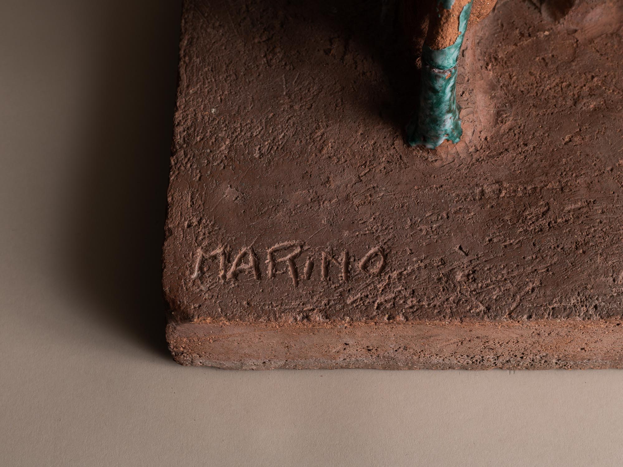 Exceptionnelle sculpture de Marino Le Vaucour, France (1959)..Rare Clay Vallauris sculpture by Marino Le Vaucour, France (1959)