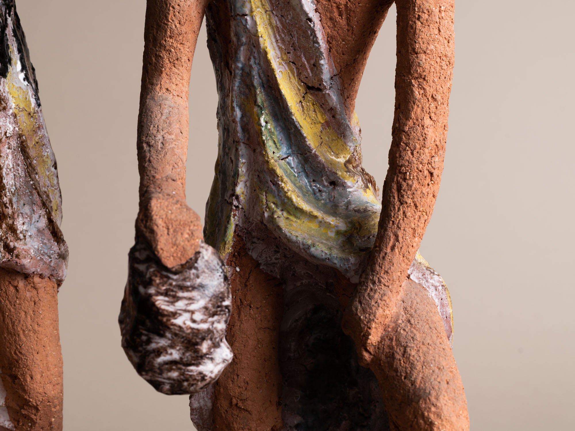 Exceptionnelle sculpture de Marino Le Vaucour, France (1959)..Rare Clay Vallauris sculpture by Marino Le Vaucour, France (1959)
