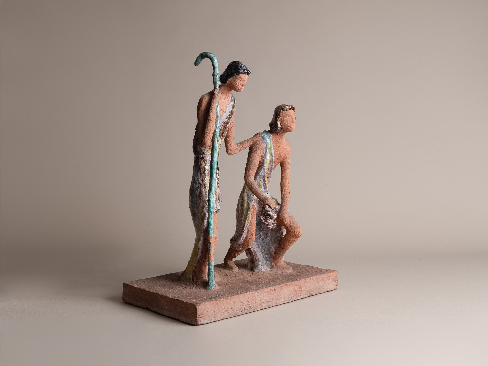 Exceptionnelle sculpture de Marino Le Vaucour, France (1959)..Rare Clay Vallauris sculpture by Marino Le Vaucour, France (1959)