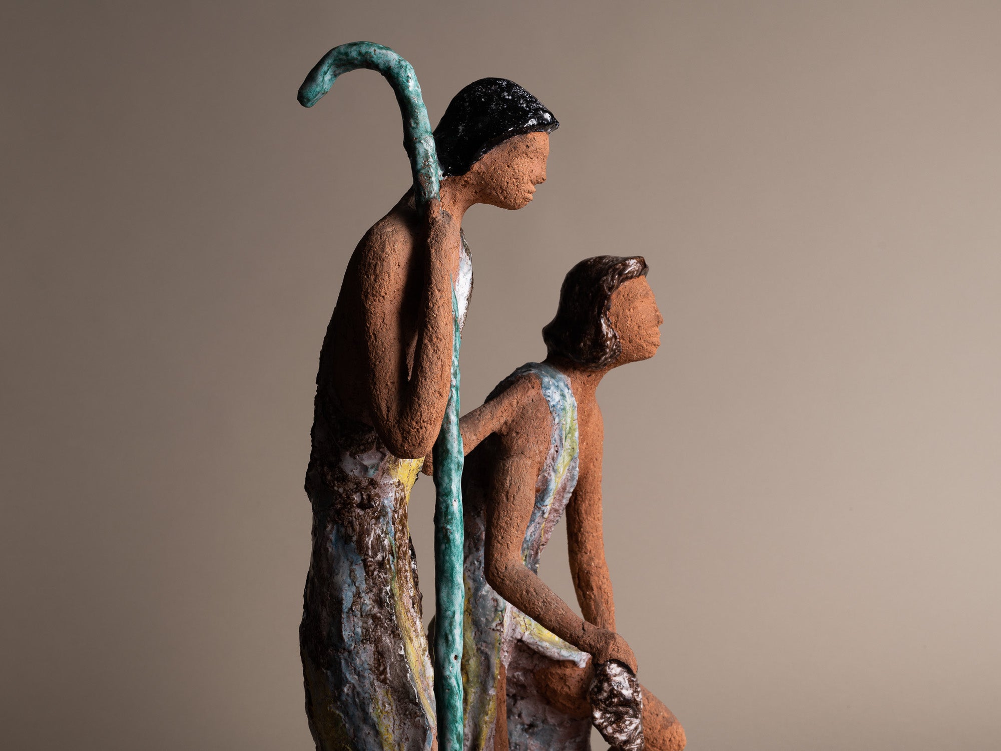 Exceptionnelle sculpture de Marino Le Vaucour, France (1959)..Rare Clay Vallauris sculpture by Marino Le Vaucour, France (1959)
