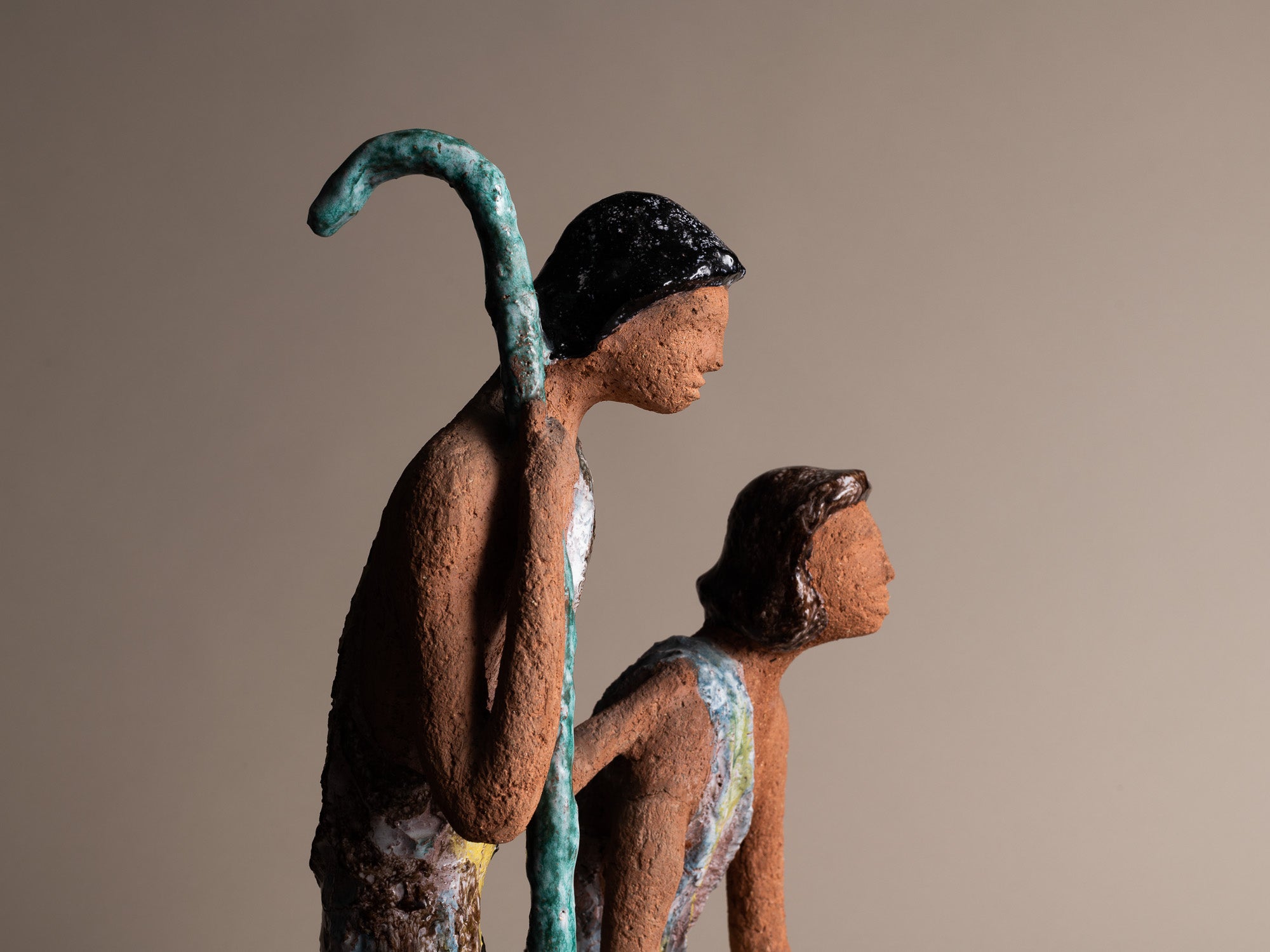 Exceptionnelle sculpture de Marino Le Vaucour, France (1959)..Rare Clay Vallauris sculpture by Marino Le Vaucour, France (1959)