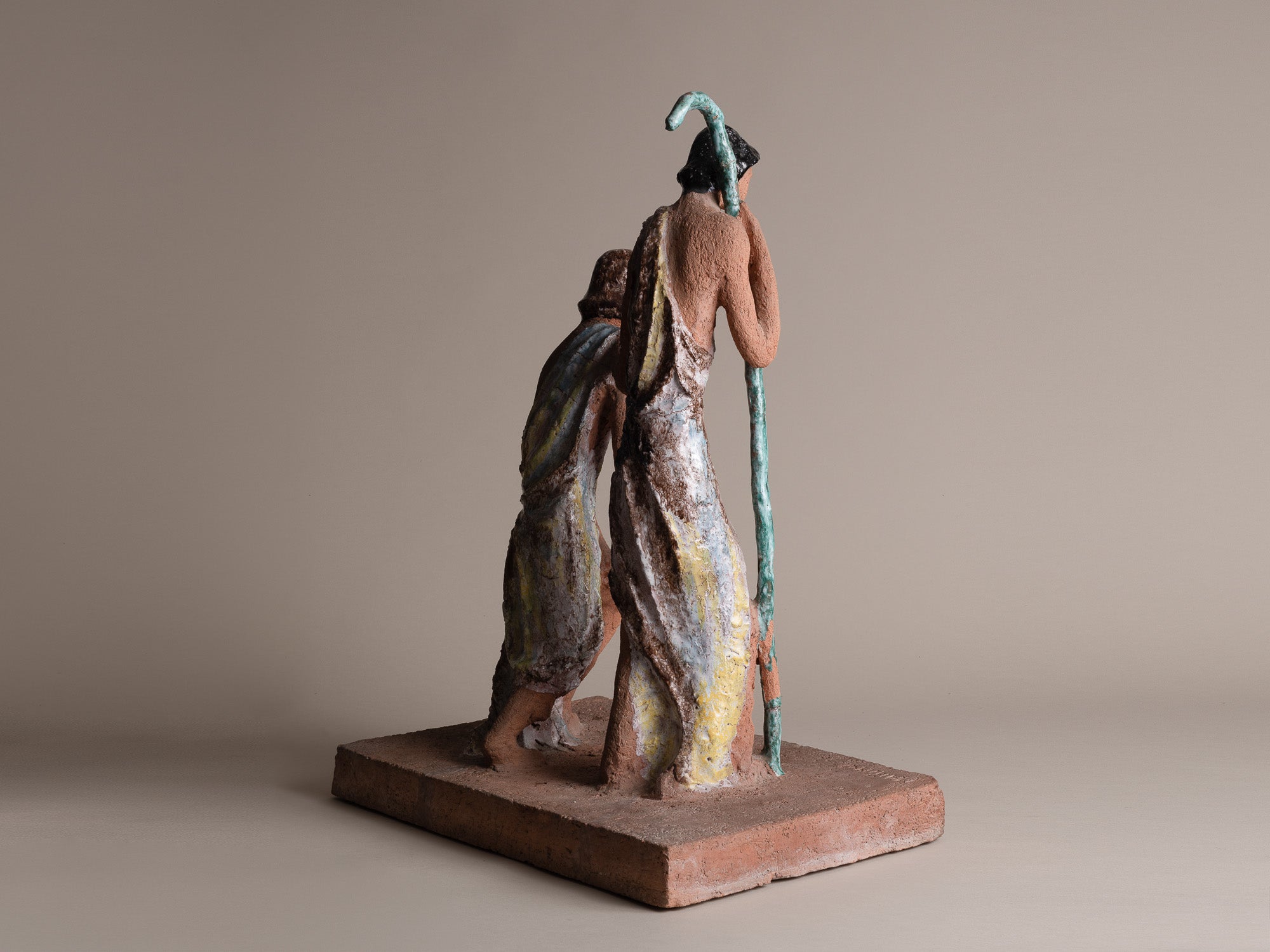 Exceptionnelle sculpture de Marino Le Vaucour, France (1959)..Rare Clay Vallauris sculpture by Marino Le Vaucour, France (1959)