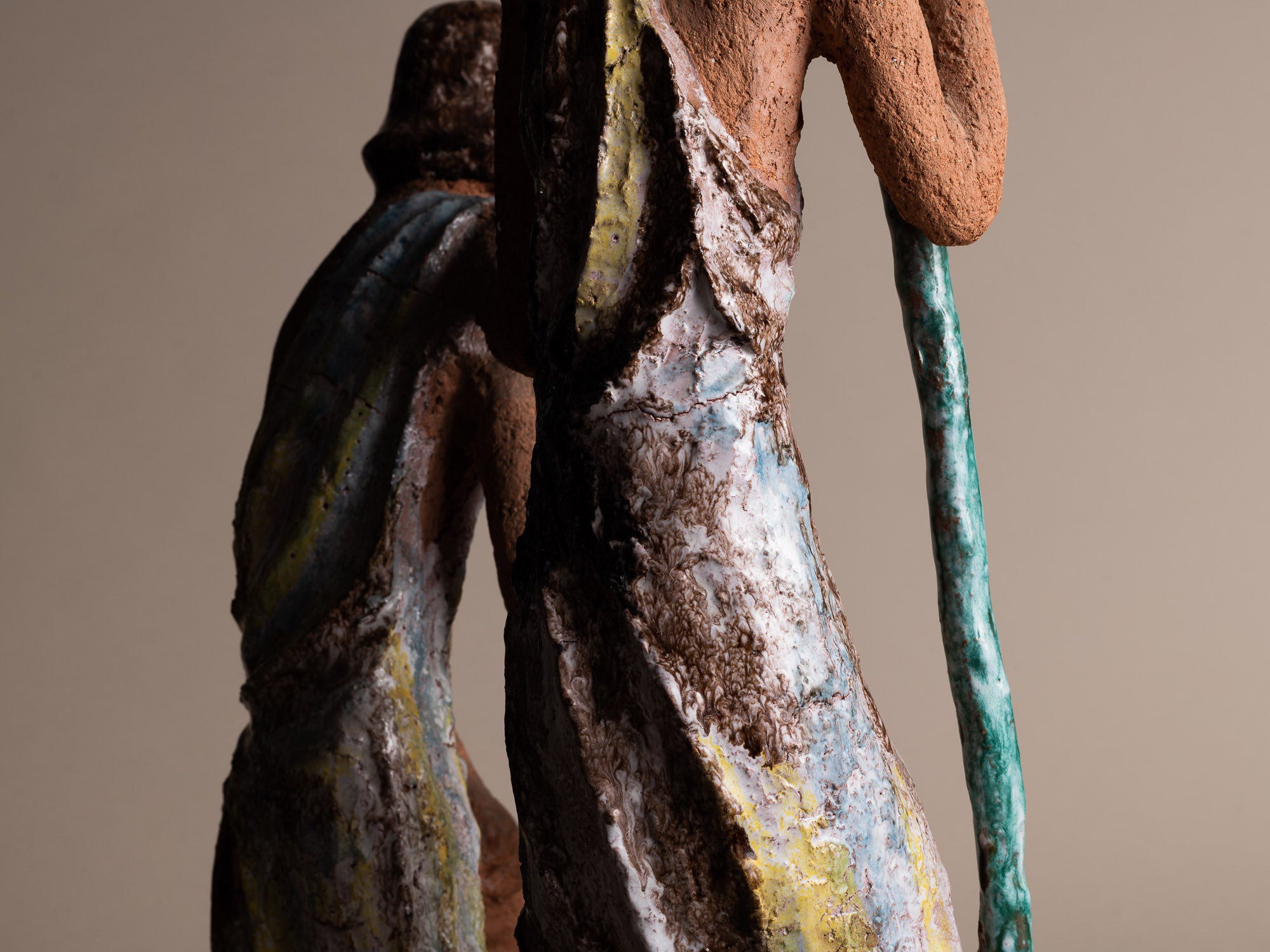 Exceptionnelle sculpture de Marino Le Vaucour, France (1959)..Rare Clay Vallauris sculpture by Marino Le Vaucour, France (1959)