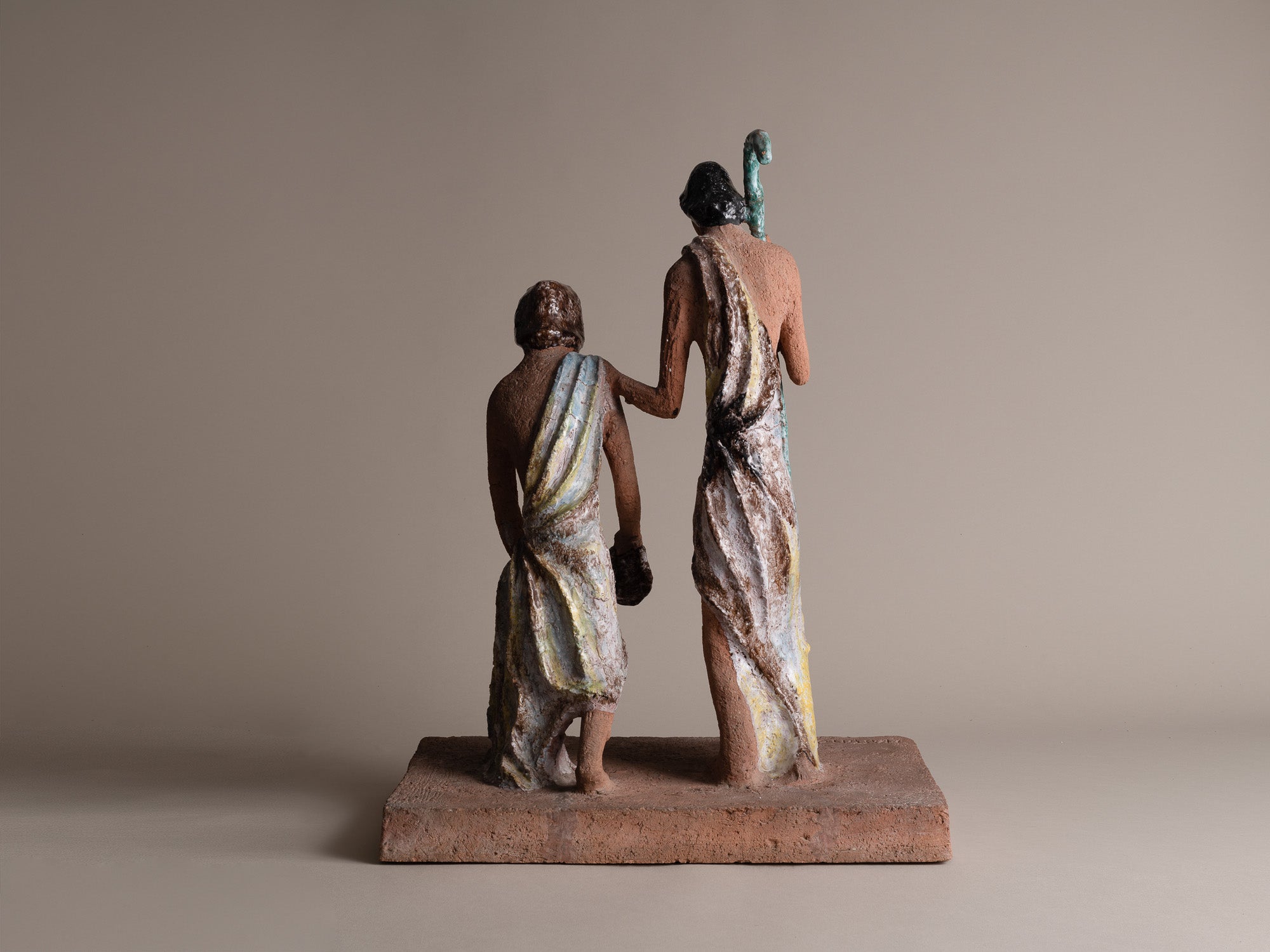 Exceptionnelle sculpture de Marino Le Vaucour, France (1959)..Rare Clay Vallauris sculpture by Marino Le Vaucour, France (1959)