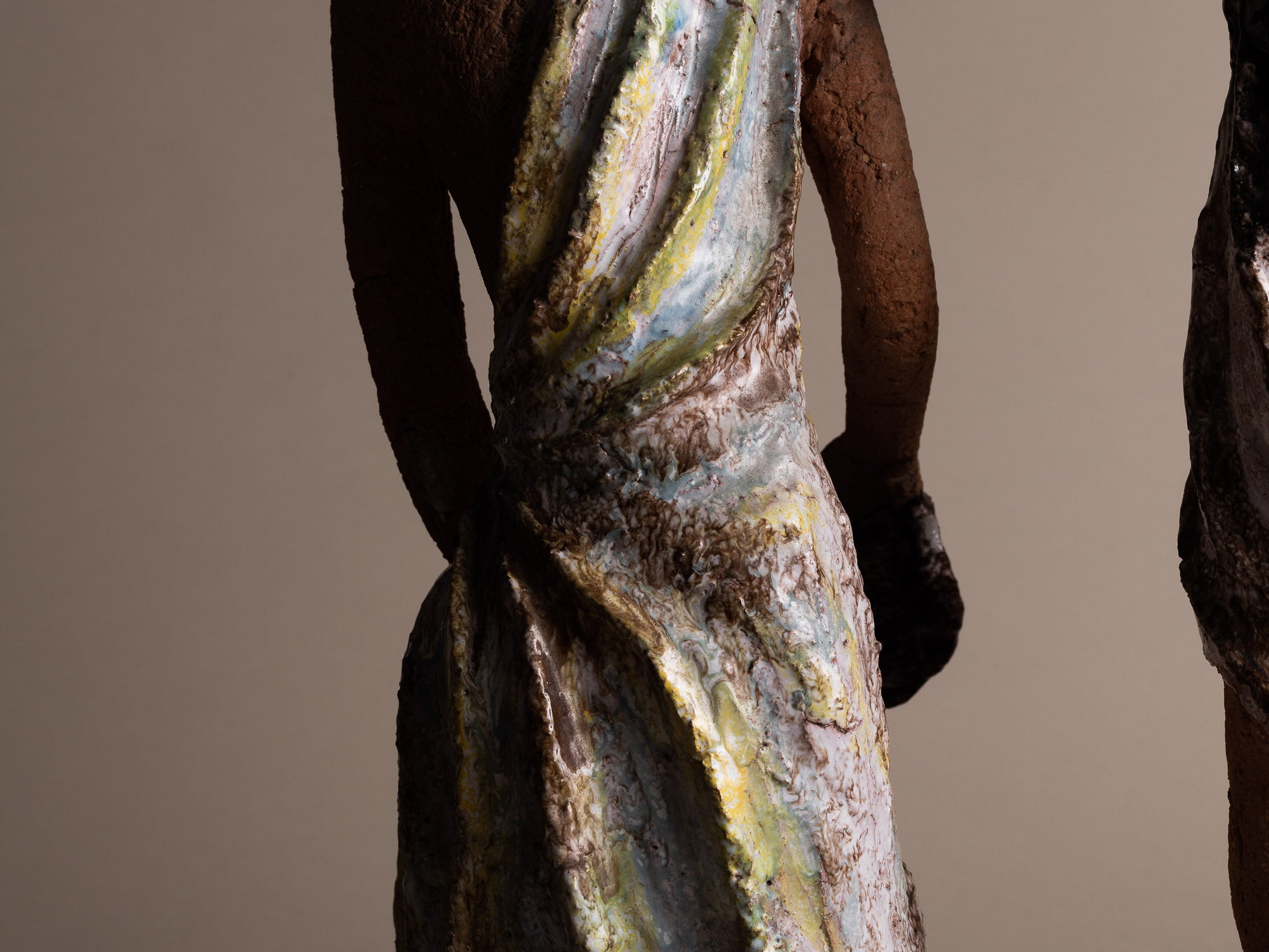Exceptionnelle sculpture de Marino Le Vaucour, France (1959)..Rare Clay Vallauris sculpture by Marino Le Vaucour, France (1959)