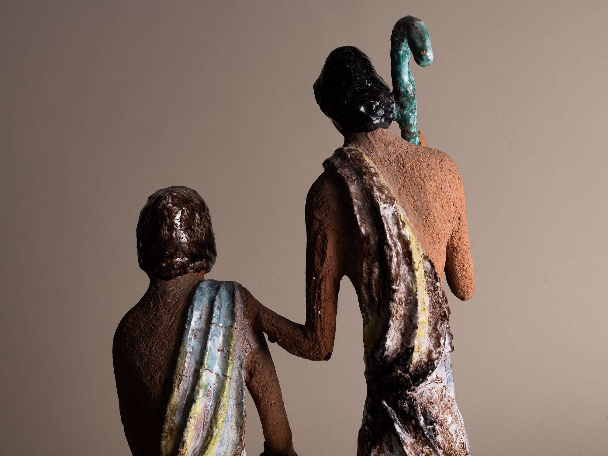 Exceptionnelle sculpture de Marino Le Vaucour, France (1959)..Rare Clay Vallauris sculpture by Marino Le Vaucour, France (1959)