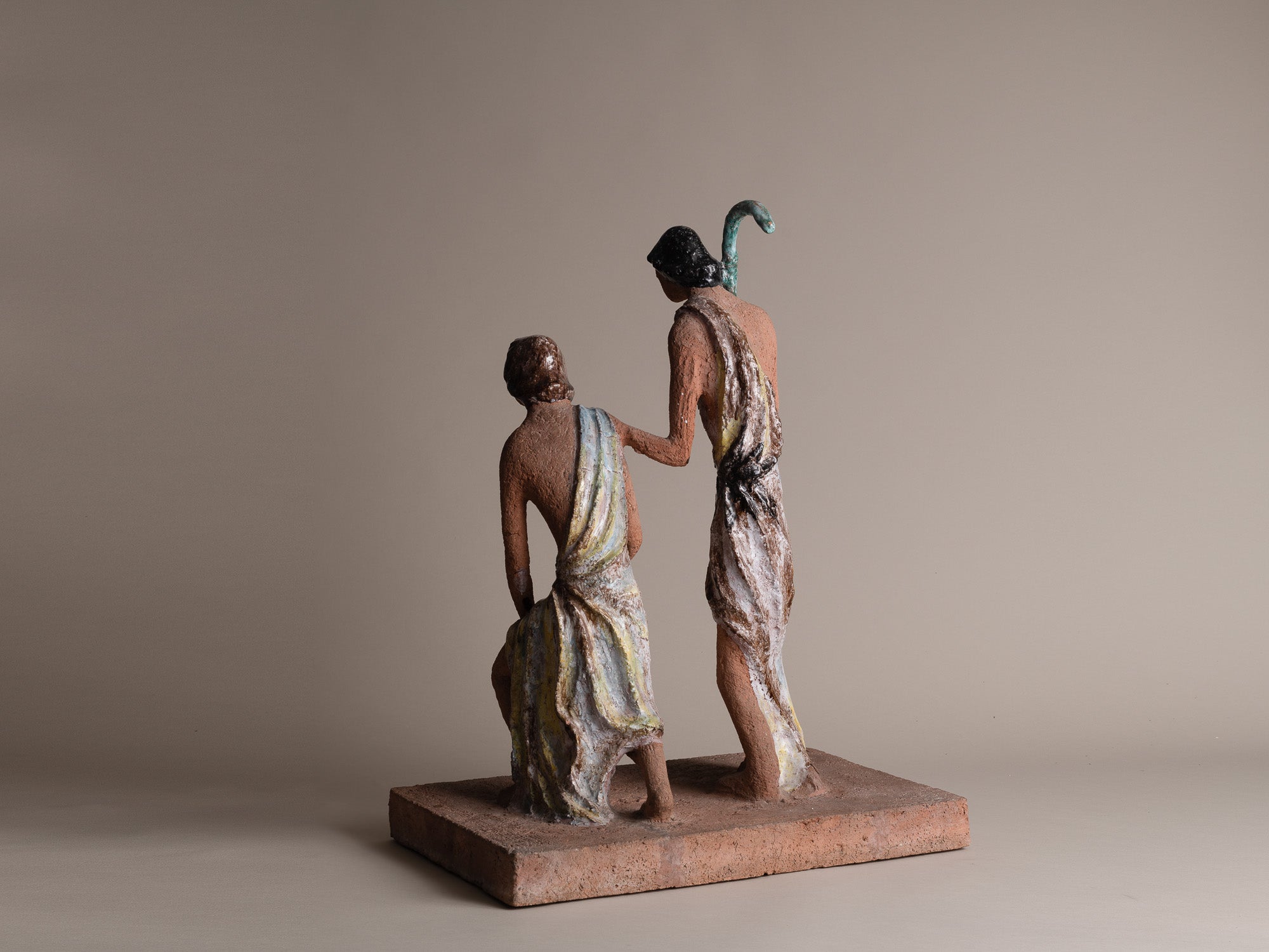Exceptionnelle sculpture de Marino Le Vaucour, France (1959)..Rare Clay Vallauris sculpture by Marino Le Vaucour, France (1959)