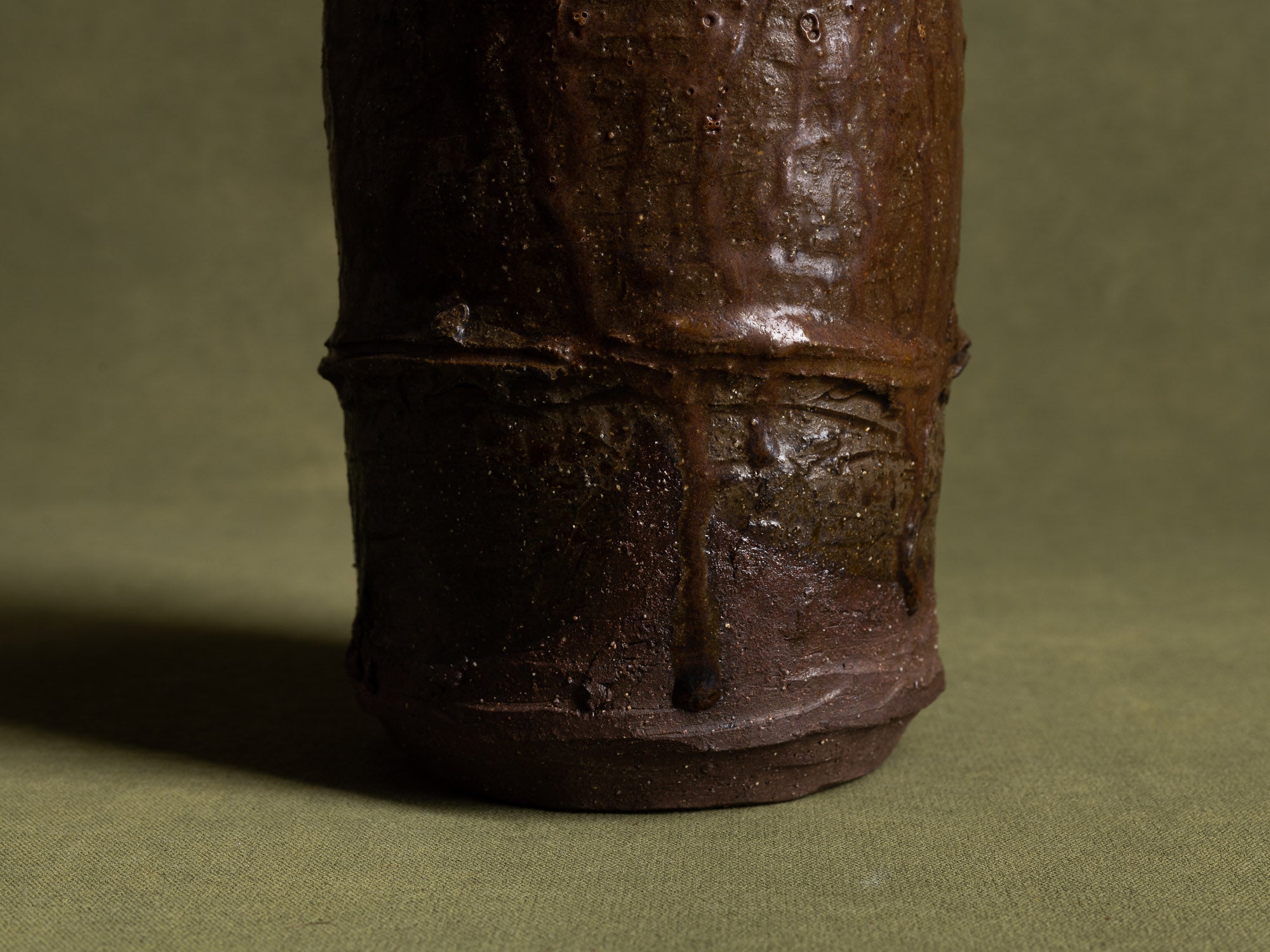 Mizusashi, pot couvert à eau, Japon (ère Shōwa)..Seto ware water pot Mizusashi , Japan (Shōwa era)