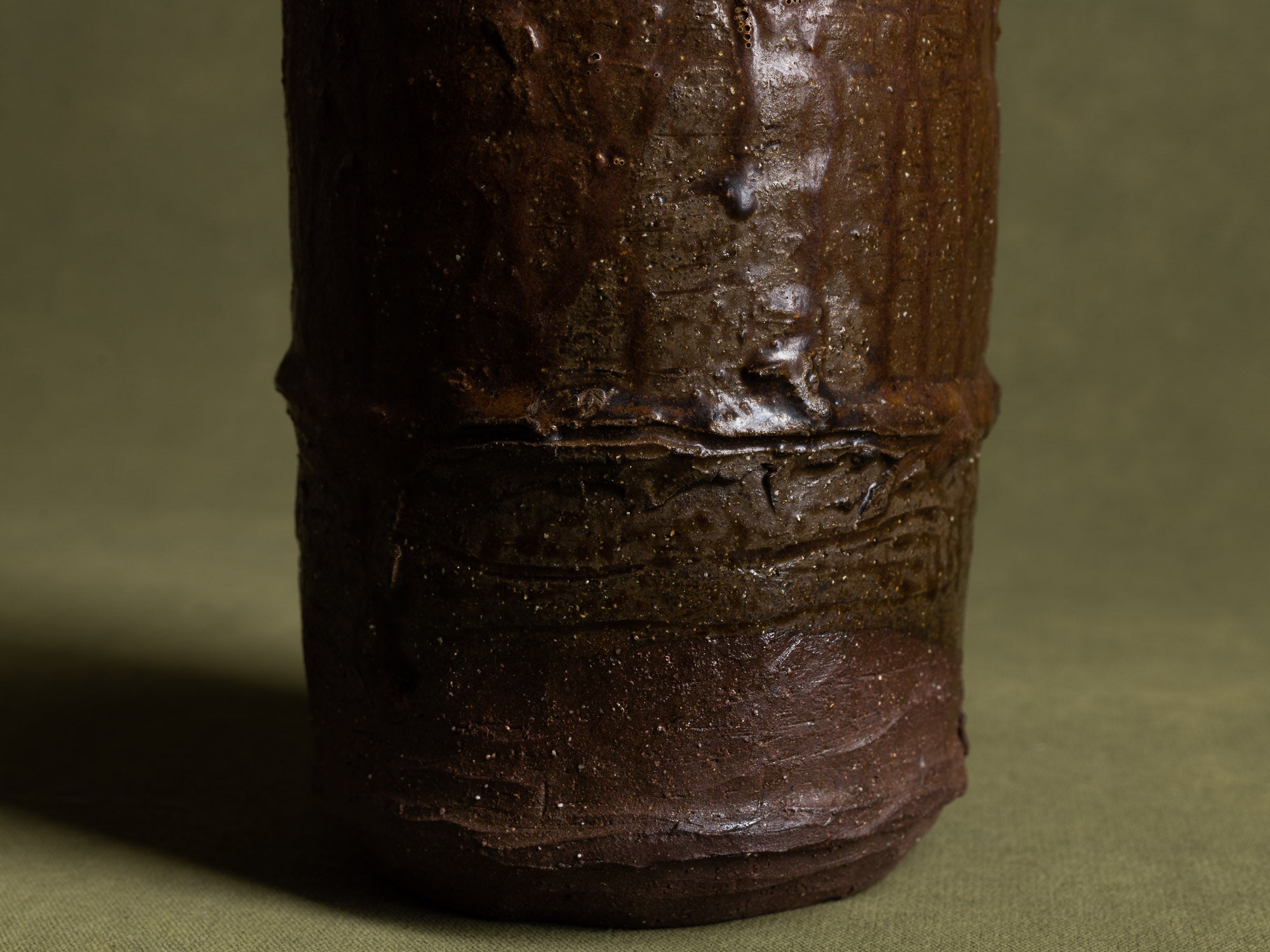 Mizusashi, pot couvert à eau, Japon (ère Shōwa)..Seto ware water pot Mizusashi , Japan (Shōwa era)