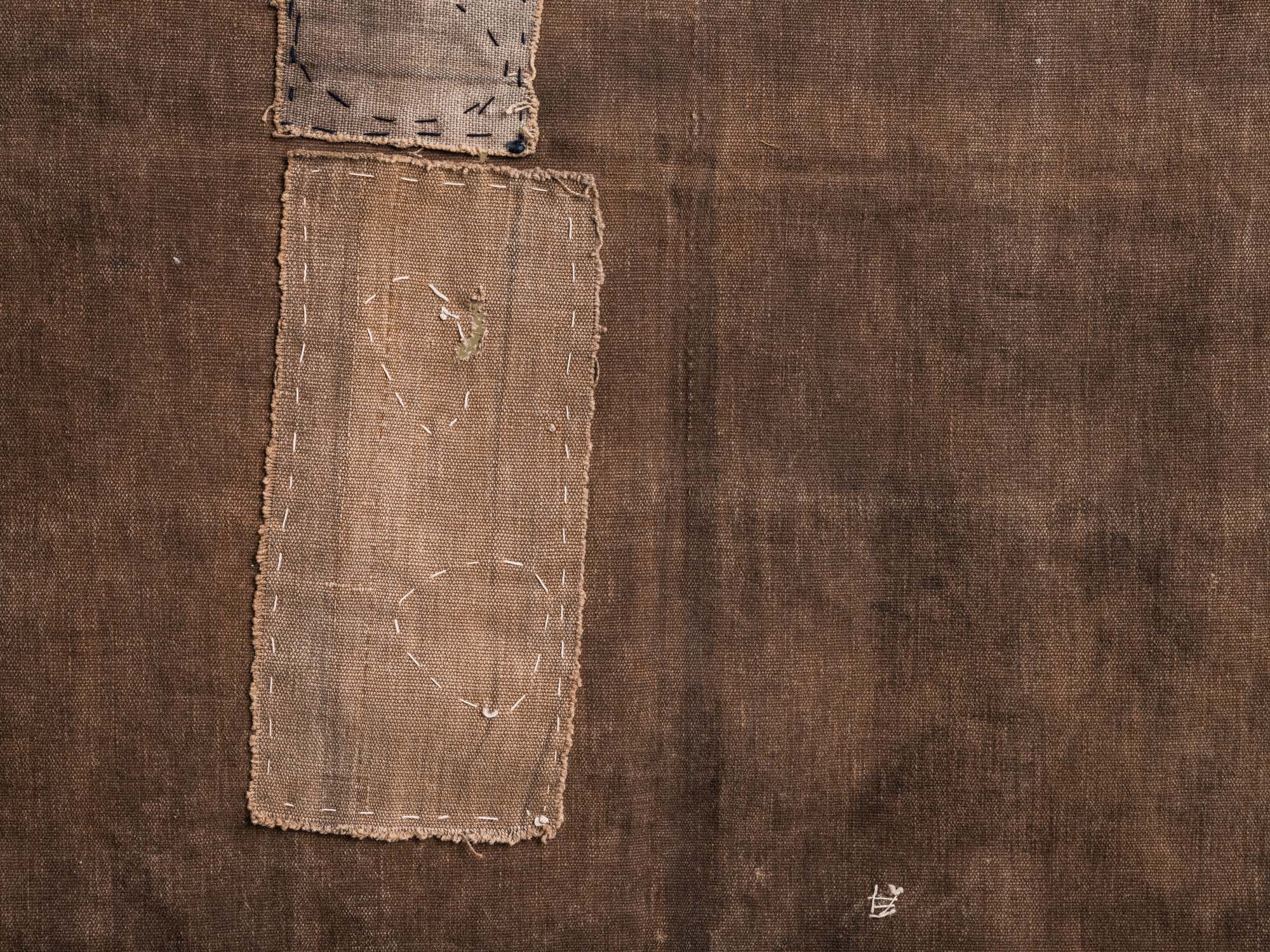 Mitate, sakabukuro, ancien fragment de sac à saké, Japon (fin d'époque Edo / début de l'ère Meiji)..Mitate, Sakabukuro, old fragment of sake bag, Japan (late Edo period / early Meiji period)