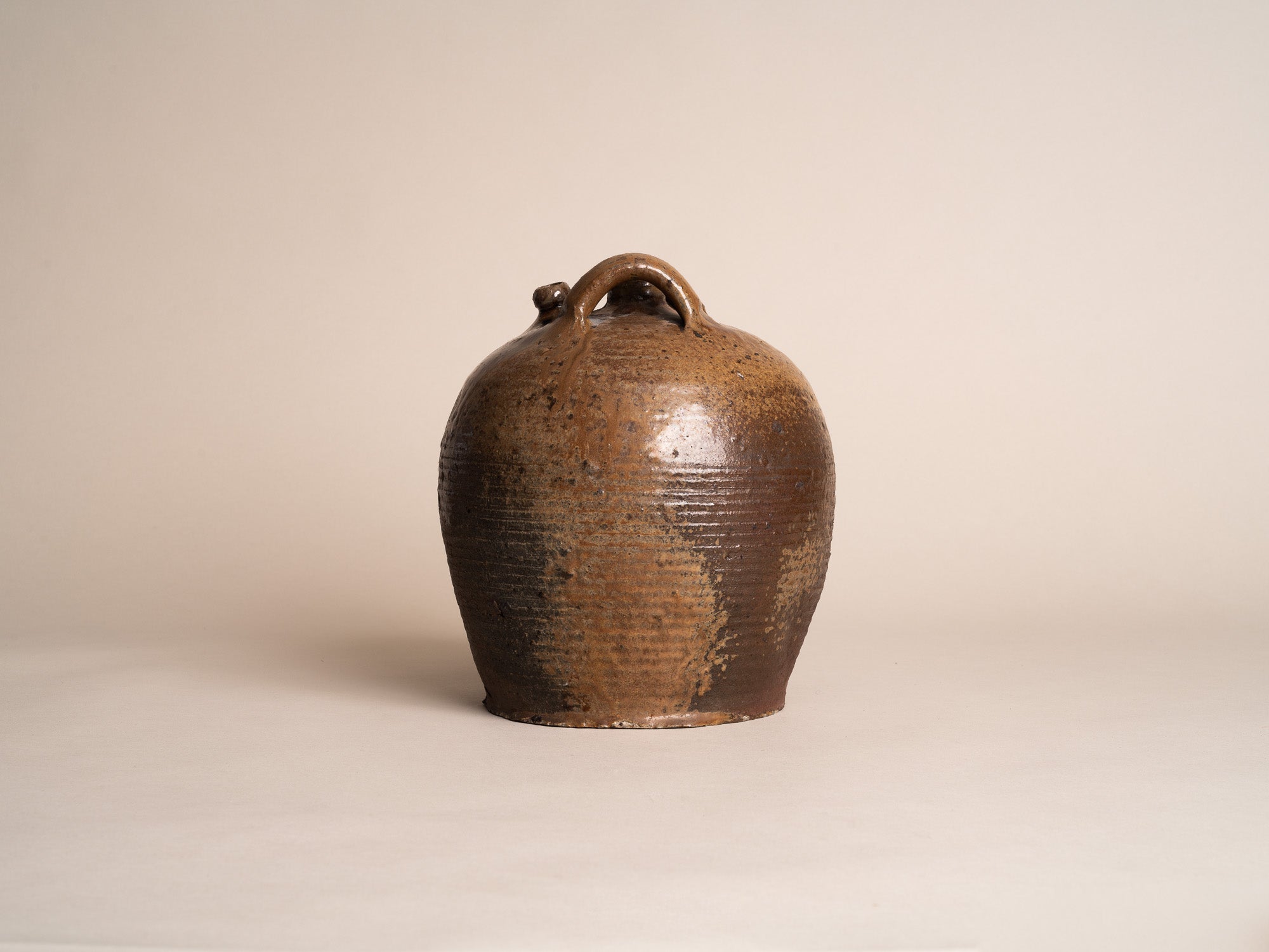 Ensemble de pots en grès de Puisaye, France (XVIIIe et XIXe siècles)..Set of stoneware folk pots by anonymous Puisaye potters, France (18th & 19th century)