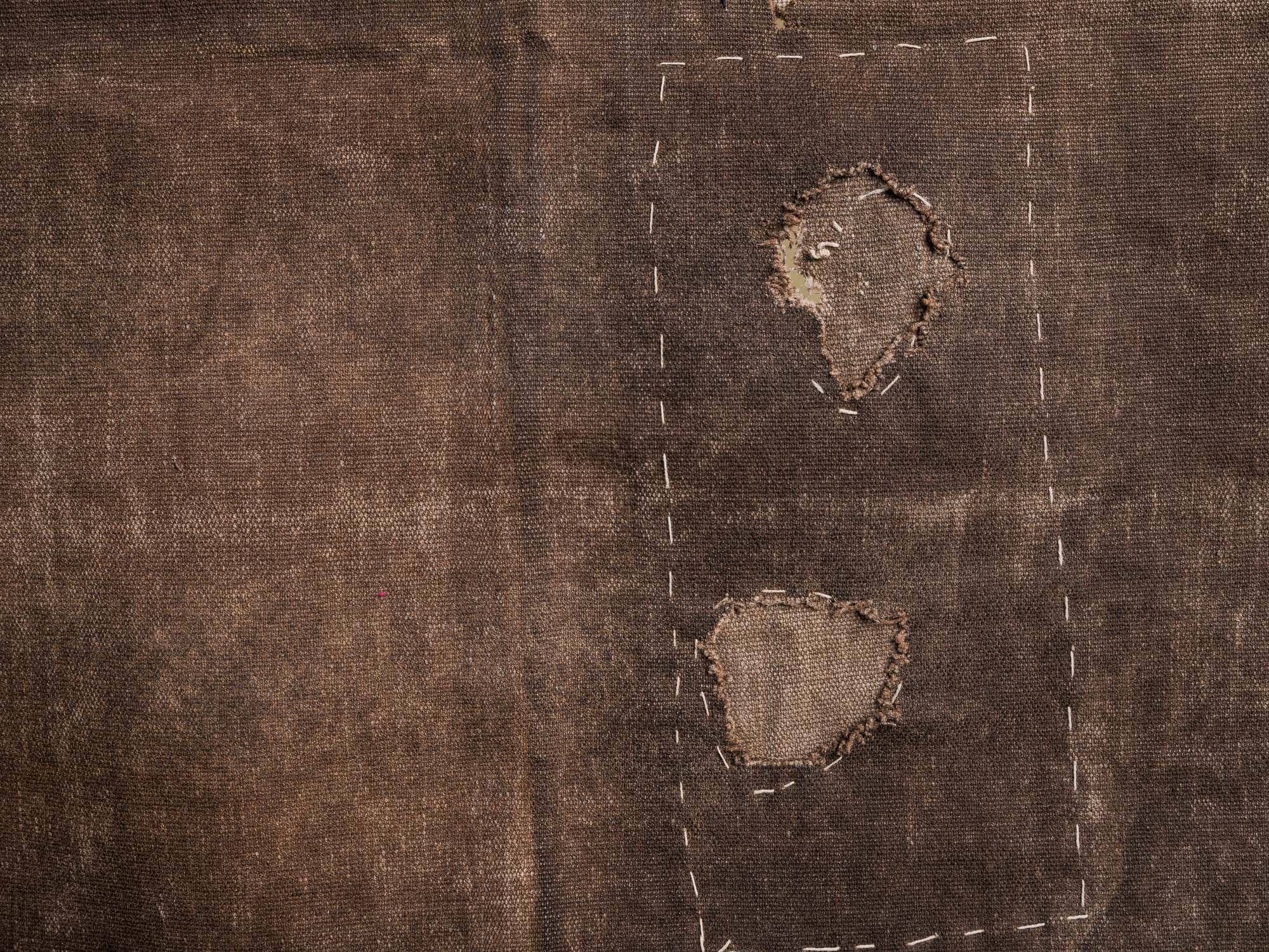 Mitate, sakabukuro, ancien fragment de sac à saké, Japon (fin d'époque Edo / début de l'ère Meiji)..Mitate, Sakabukuro, old fragment of sake bag, Japan (late Edo period / early Meiji period)