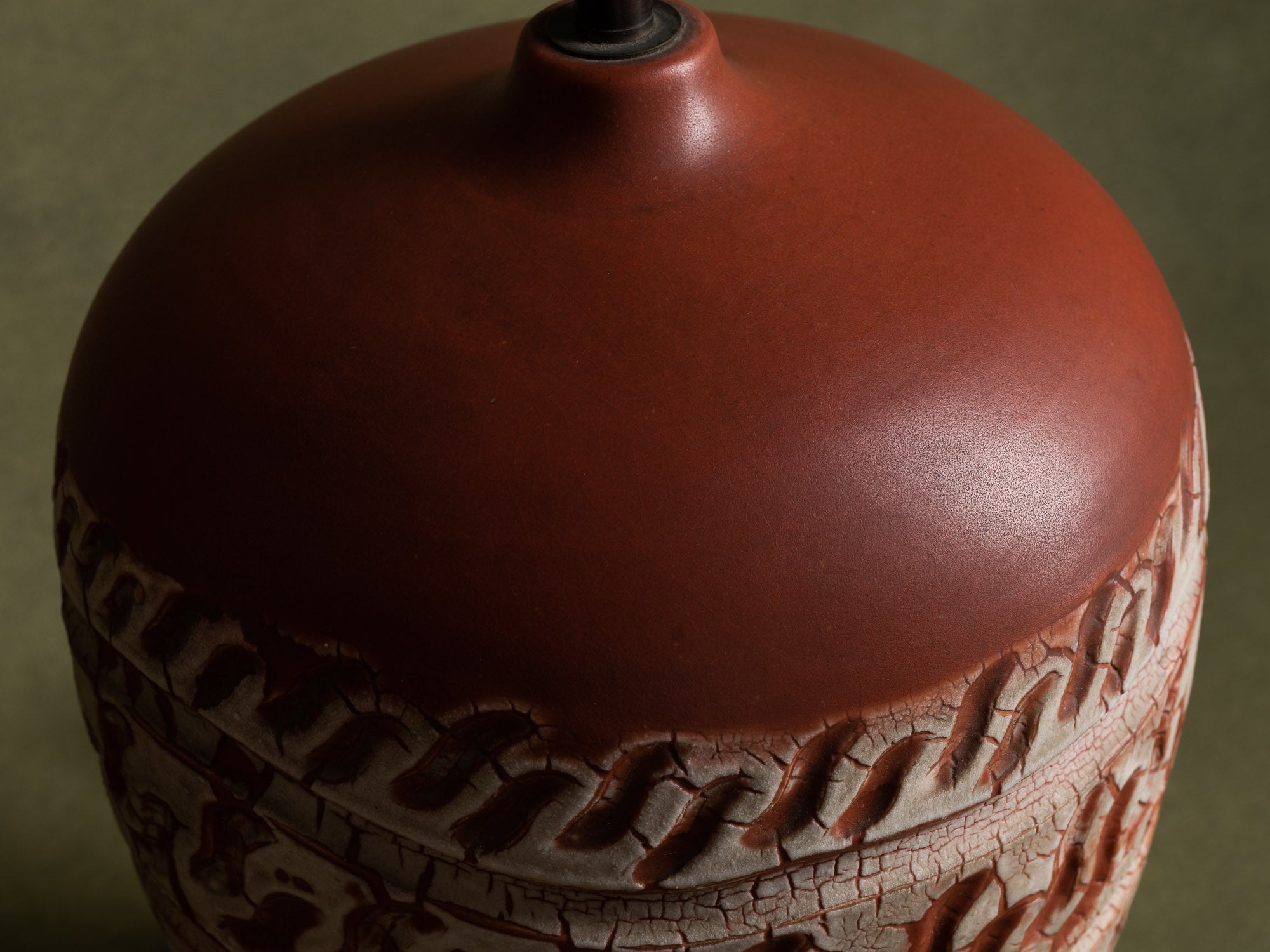 Rare grande lampe de table de Pol Chambost, France (vers 1935-36)..Rare table lamp by Pol Chambost, France (circa 1935-36)