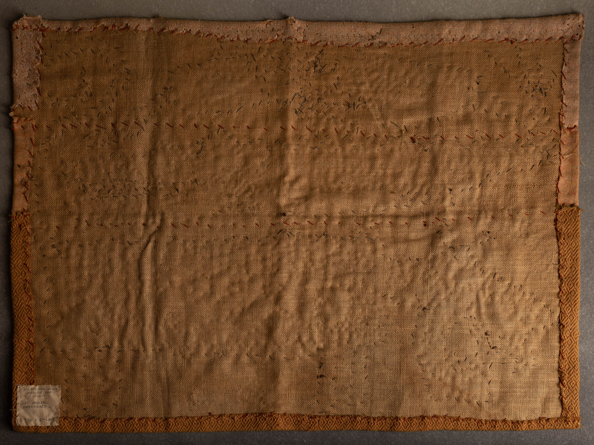 Tapisserie "les animaux superposés" de Chica, France (vers 1965)..Wall tapestry "les animaux superposés" by Chica, France (circa 1965)