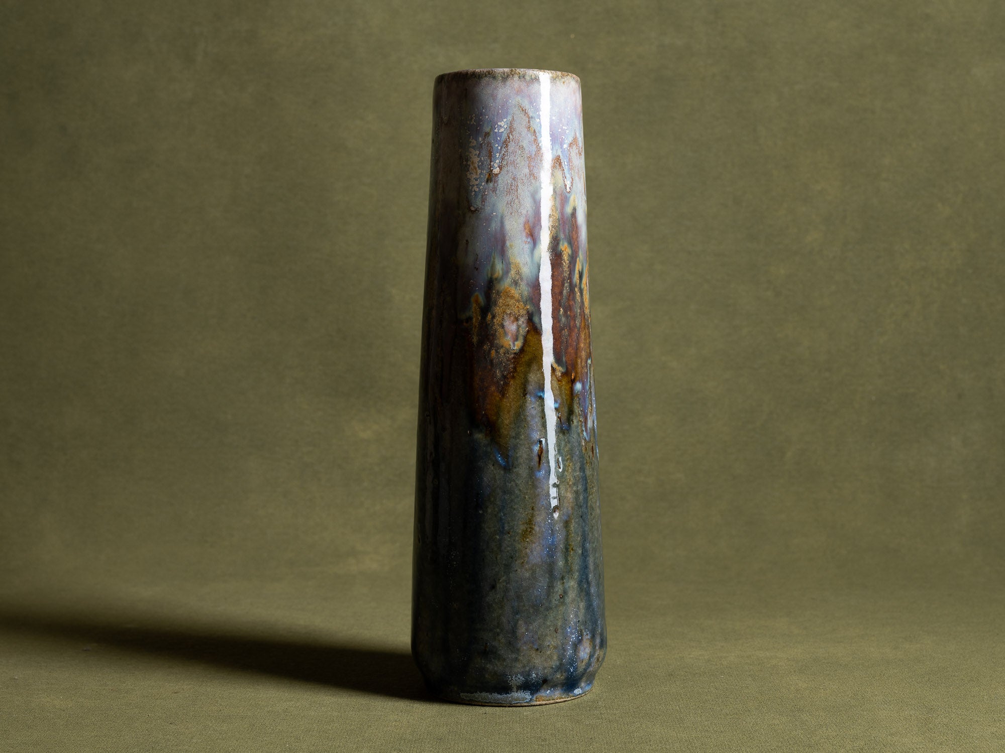 Vase en grès Art Nouveau par Alphonse Gentil & François Bourdet à Billancourt, France (vers 1910)..Art Nouveau stoneware Vase by Gentil & Bourdet, France (circa 1910)