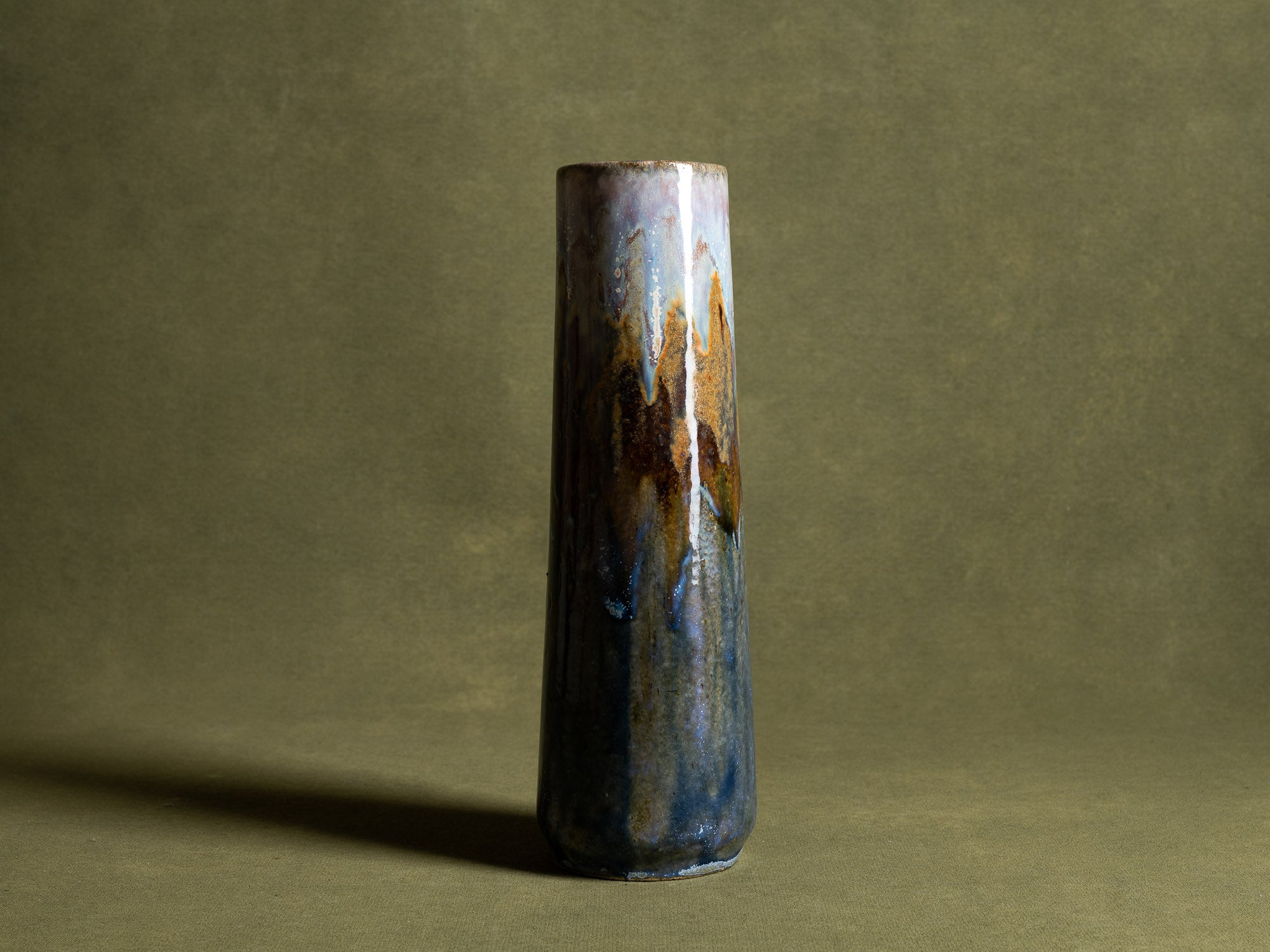 Vase en grès Art Nouveau par Alphonse Gentil & François Bourdet à Billancourt, France (vers 1910)..Art Nouveau stoneware Vase by Gentil & Bourdet, France (circa 1910)