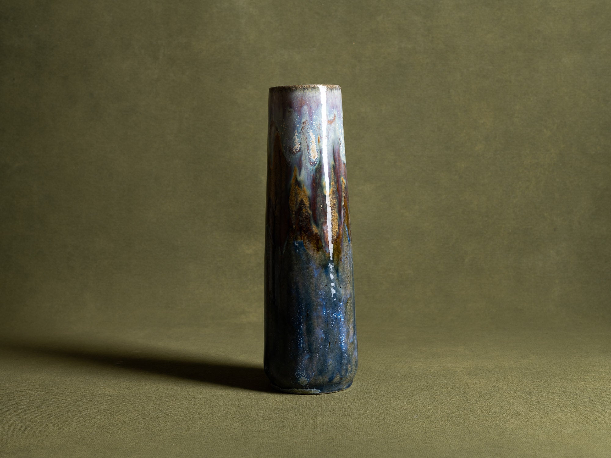Vase en grès Art Nouveau par Alphonse Gentil & François Bourdet à Billancourt, France (vers 1910)..Art Nouveau stoneware Vase by Gentil & Bourdet, France (circa 1910)
