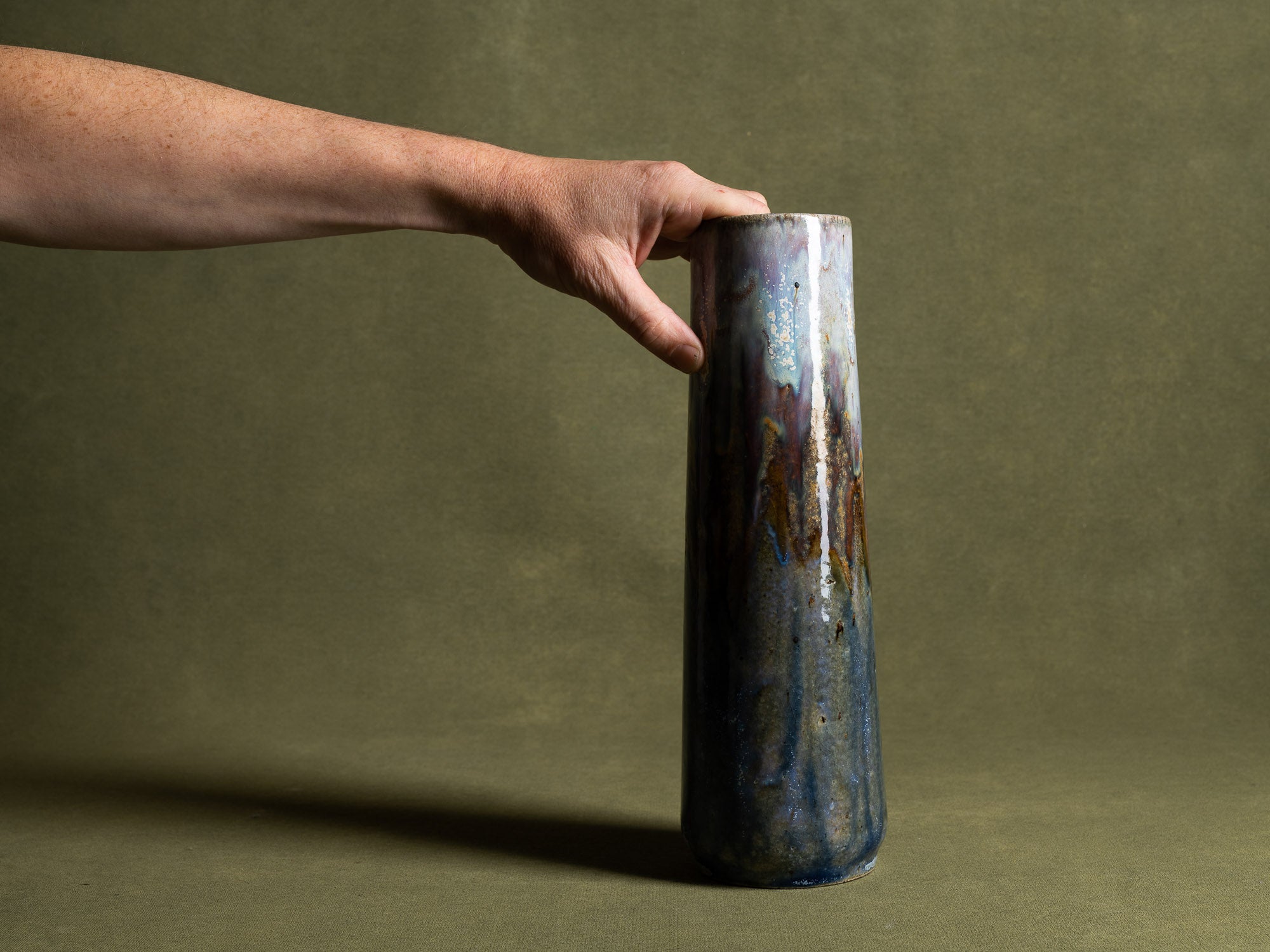 Vase en grès Art Nouveau par Alphonse Gentil & François Bourdet à Billancourt, France (vers 1910)..Art Nouveau stoneware Vase by Gentil & Bourdet, France (circa 1910)