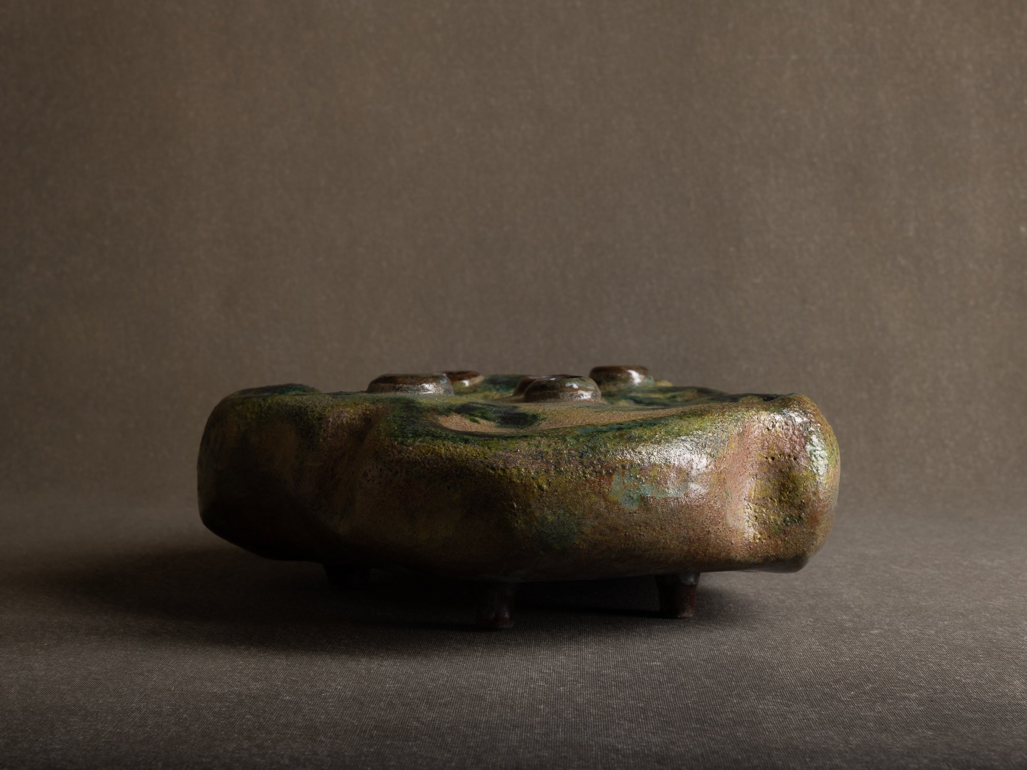 Important vase pique‑fleurs / centre de table de Henri‑Georges Dupetit, France (vers 1955)..Outstanding ikebana vase by Henri‑Georges Dupetit, France (circa 1955)