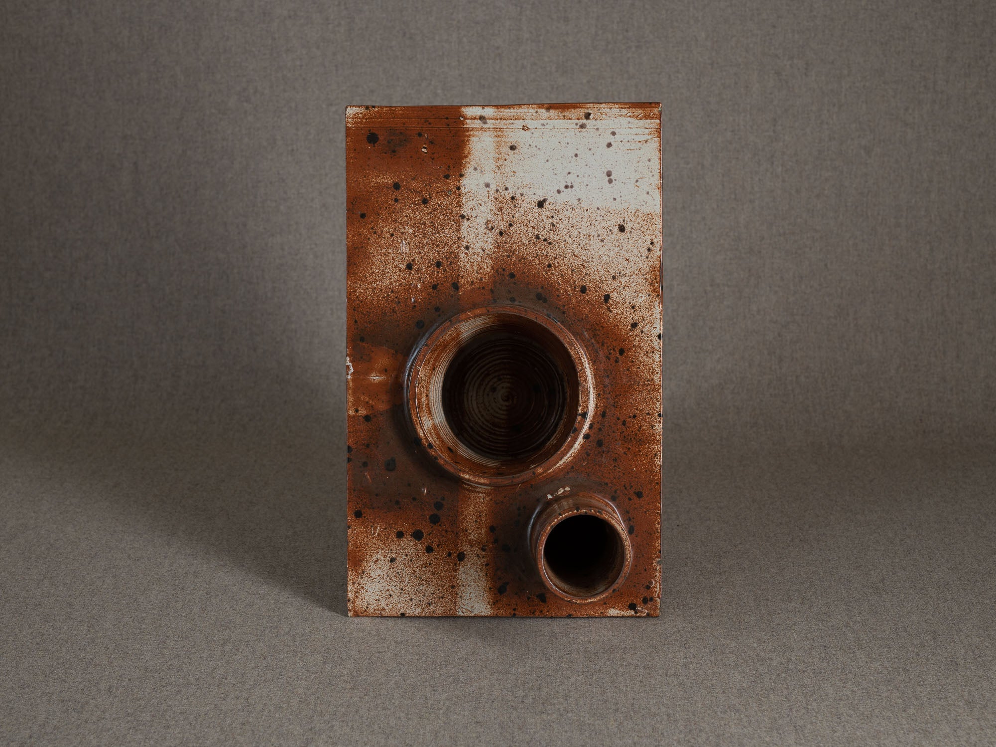 Rare vase double pour l'ikebana par Daniel Sarver, France (vers 1970)..Rare double vase for ikebana by Daniel Sarver, France (circa 1970)