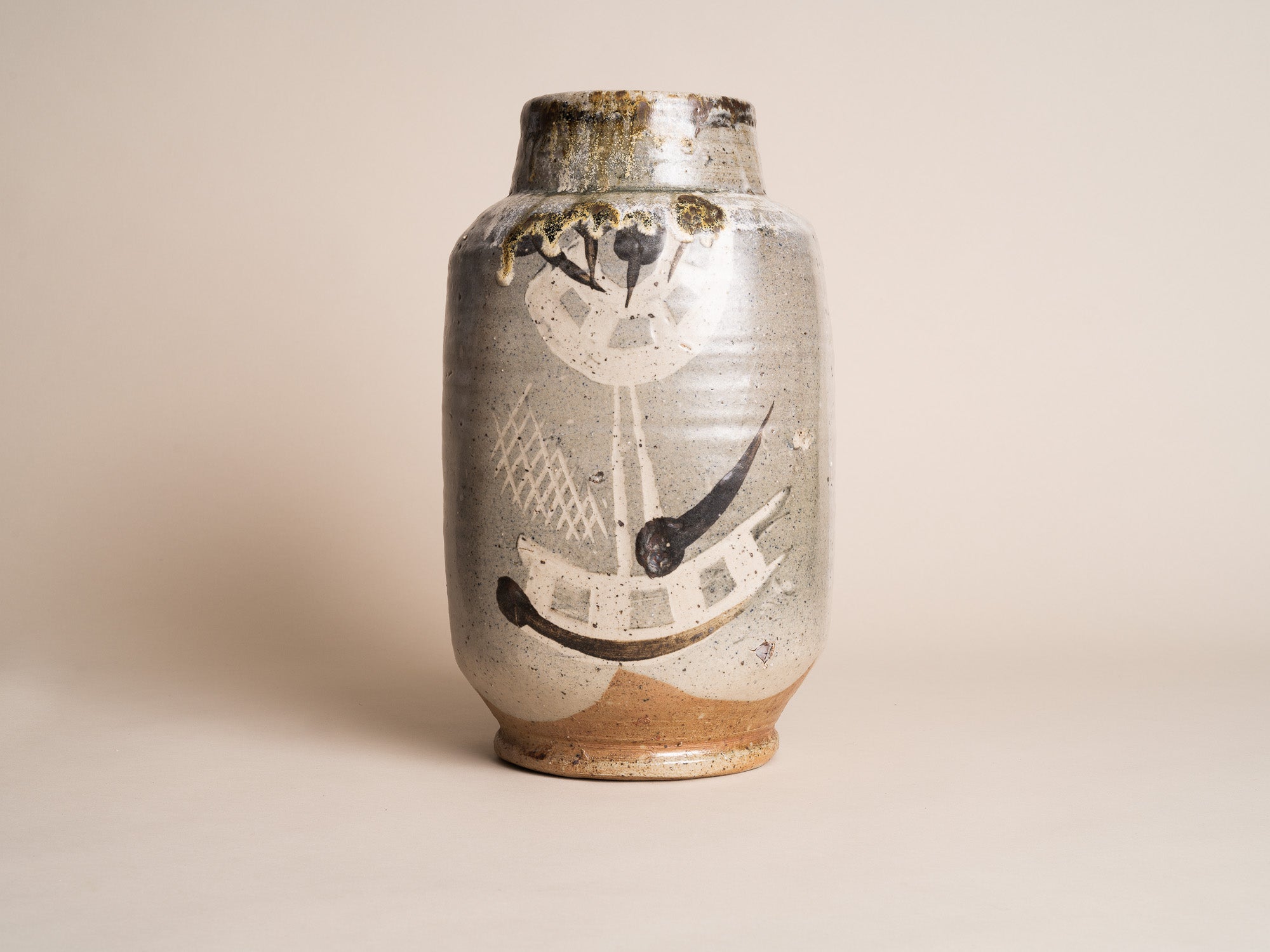 Important Vase de Janet Stedman à La Borne, France (Début des années 1970)..Important Vase by Janet Stedman at La Borne, France (early 1970's)