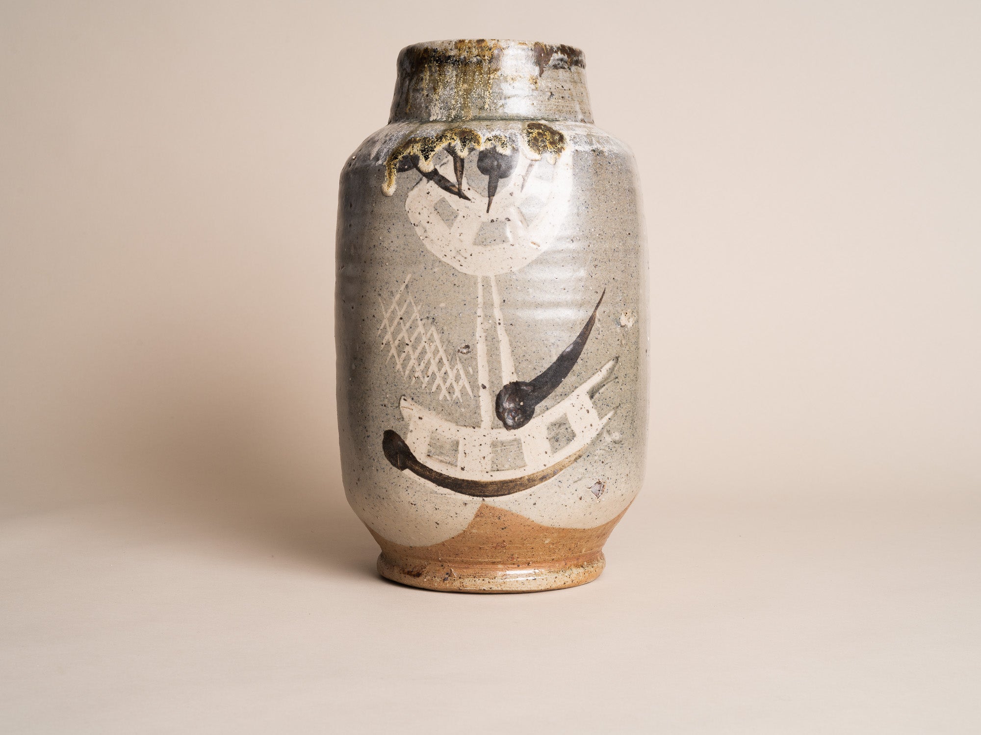 Important Vase de Janet Stedman à La Borne, France (Début des années 1970)..Important Vase by Janet Stedman at La Borne, France (early 1970's)