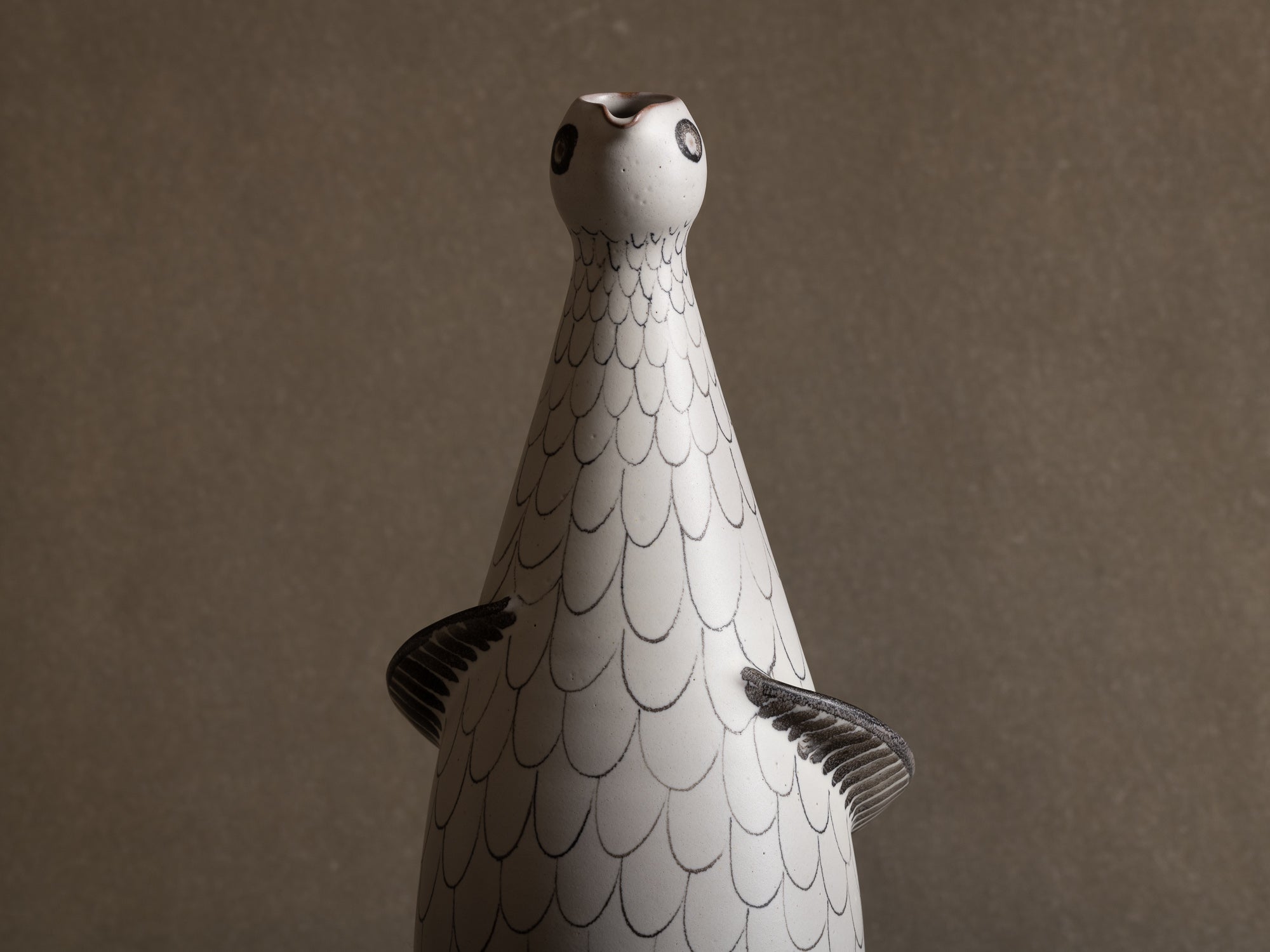 Vase-Sculpture oiseau en faïence par Maria Kohler pour Villeroy & Boch, Allemagne (années 1950)..Vase-Sculpture bird in earthenware by Maria Kohler for Villeroy & Boch, Germany (1950s)