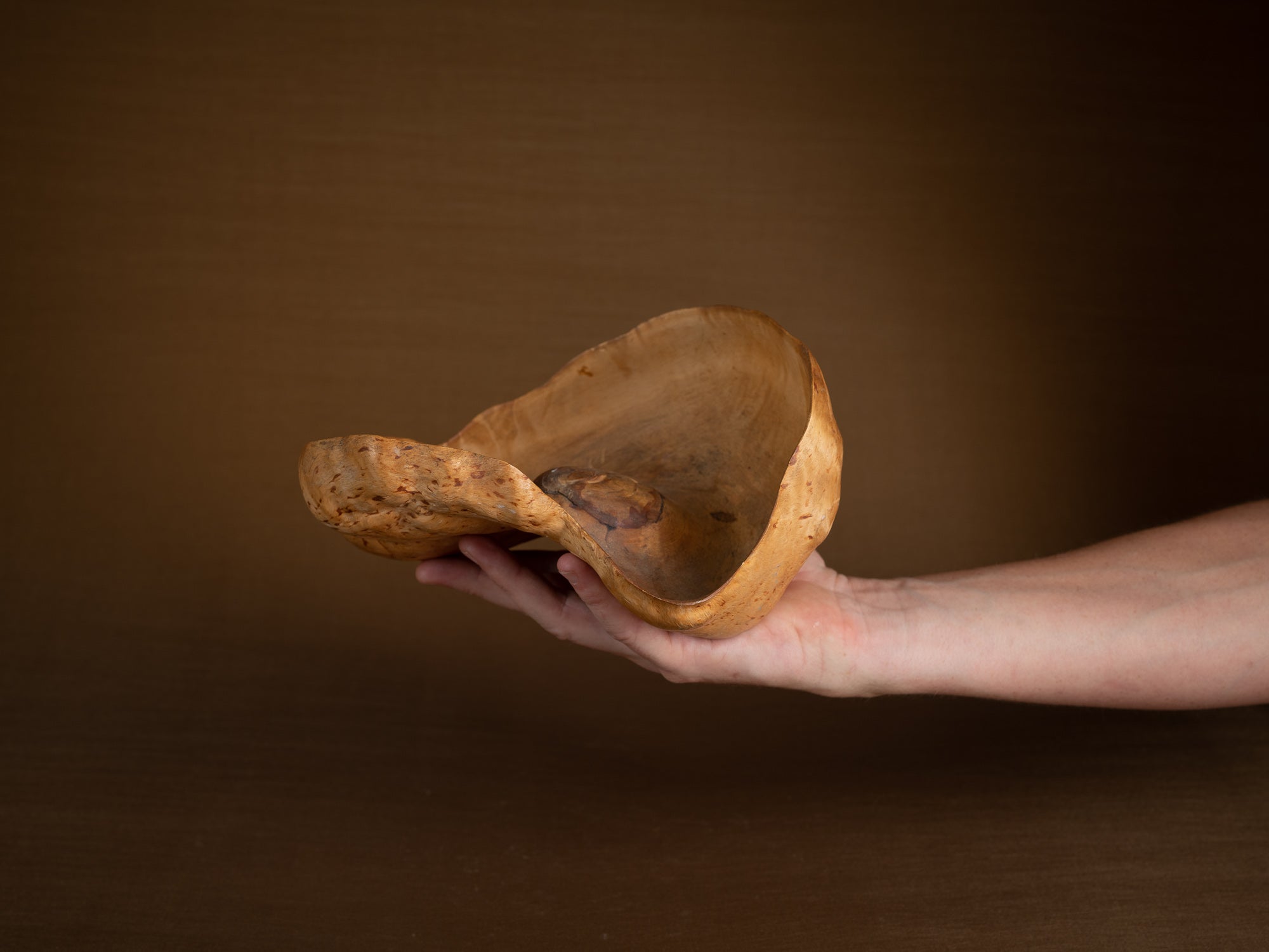 Coupe paysanne monoxyle en broussin de bouleau, Suède (début du XXe siècle)..Peasant birch burl bowl, Sweden (early 20th century)