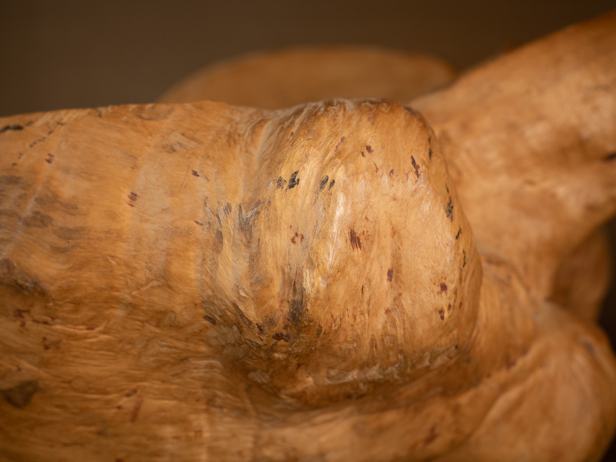 Immense coupe paysanne monoxyle en broussin de bouleau, Suède (milieu du XXe siècle)..Giant peasant birch burl bowl, Sweden (mid 20th century)