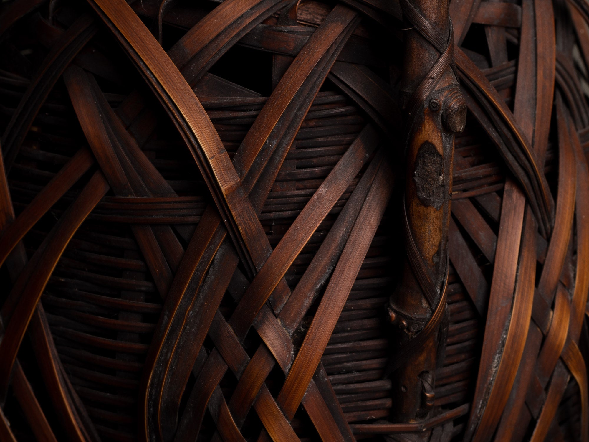 Hanakago, Panier en bambou pour l'ikebana, Japon (Ère Taishō / début ère Shōwa)..Huge Hanakago Ikebana bamboo basket, Japan (Taishō era / early Shōwa era)