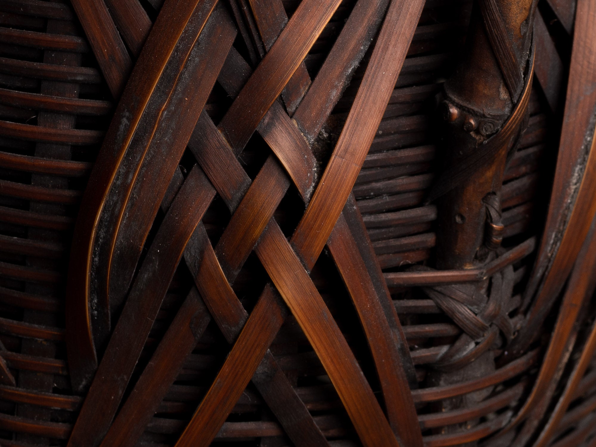 Hanakago, Panier en bambou pour l'ikebana, Japon (Ère Taishō / début ère Shōwa)..Huge Hanakago Ikebana bamboo basket, Japan (Taishō era / early Shōwa era)