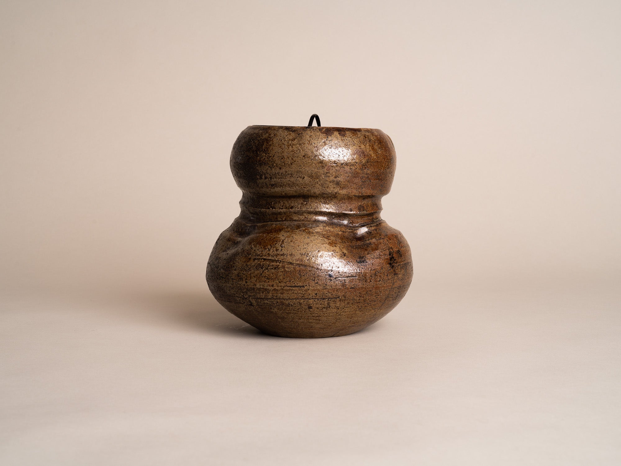 Mizusashi, Pot couvert à eau de type Seto, Japon (Fin époque Edo / ére Meiji)..Seto ware water pot Mizusashi , Japan (Late Edo period / Meiji Era)