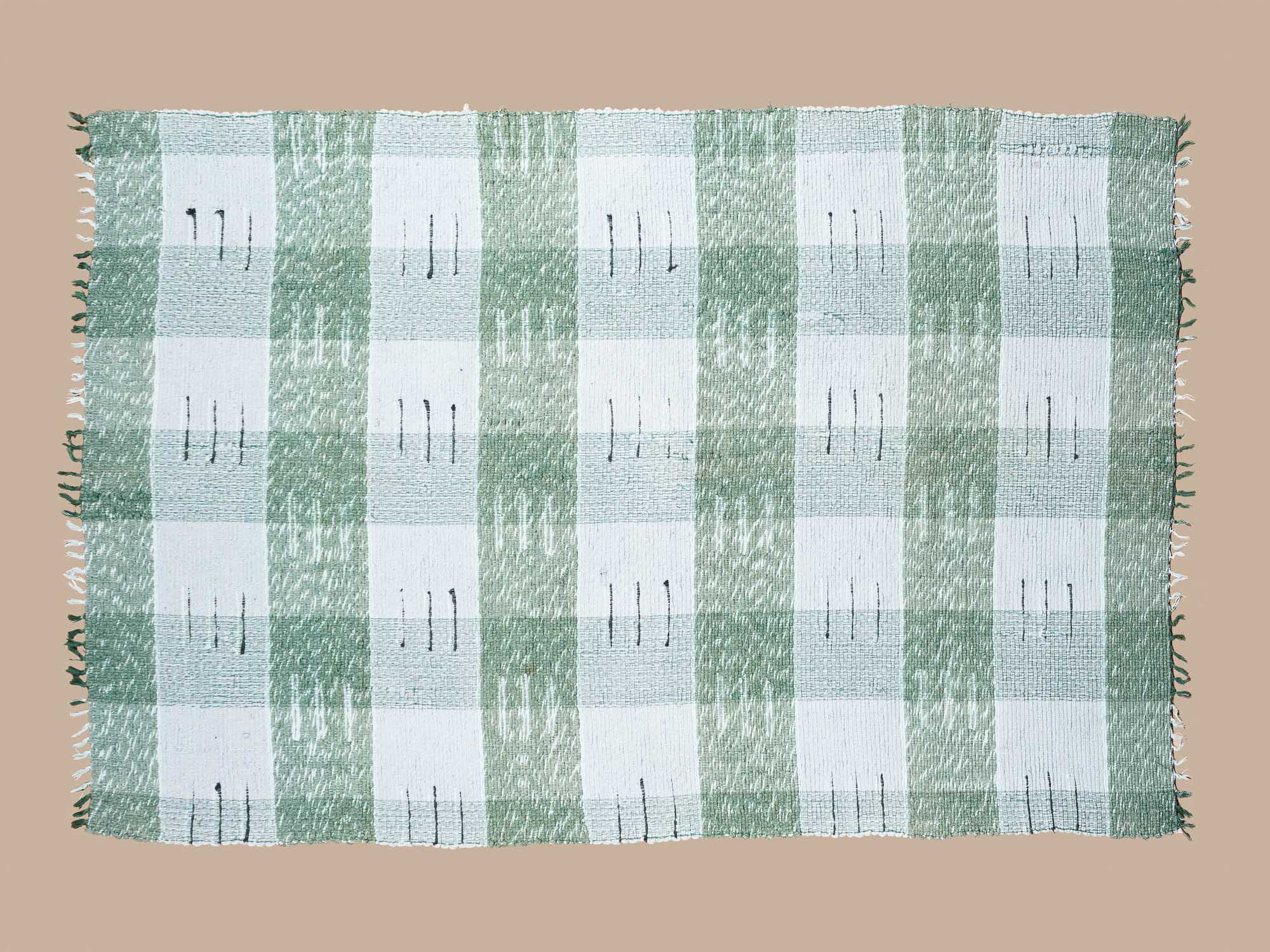 Tapis / Tapisserie Trasmatta en coton, Suède (vers 1930-50)..Trasmatta cotton rug or wall tapestry, Sweden (ca. 1930-50)
