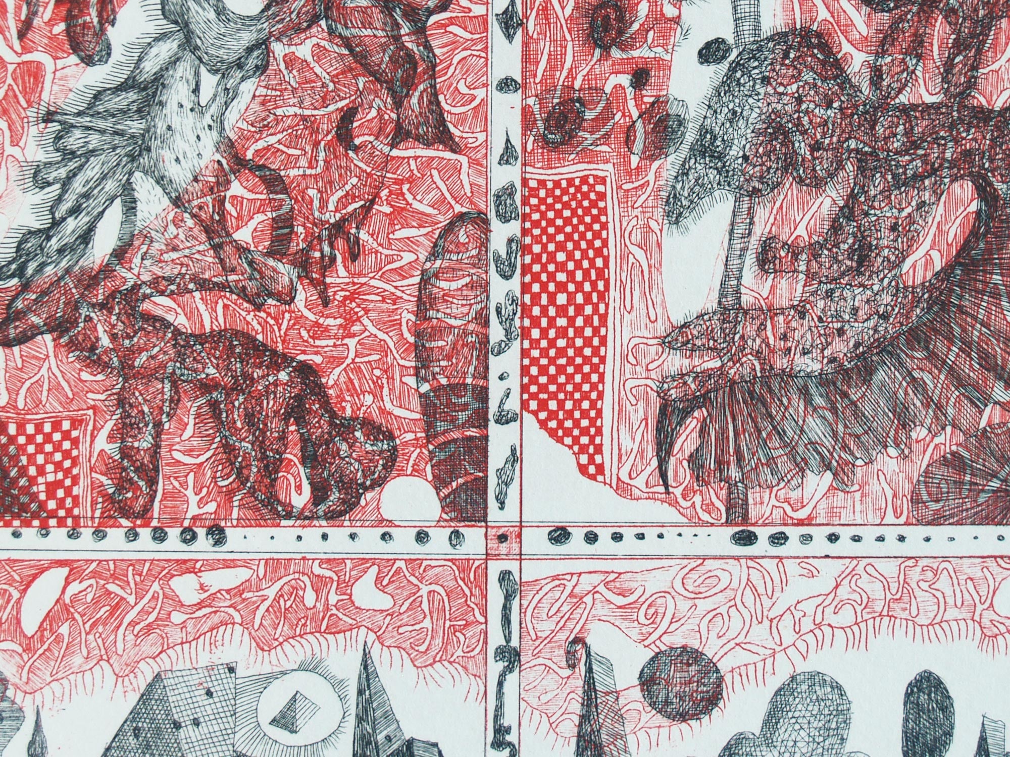 Eau-forte de Georg Klusemann, Allemagne (vers 1972)..Aquaforte etching by Georg Klusemann, Germany (circa 1972)