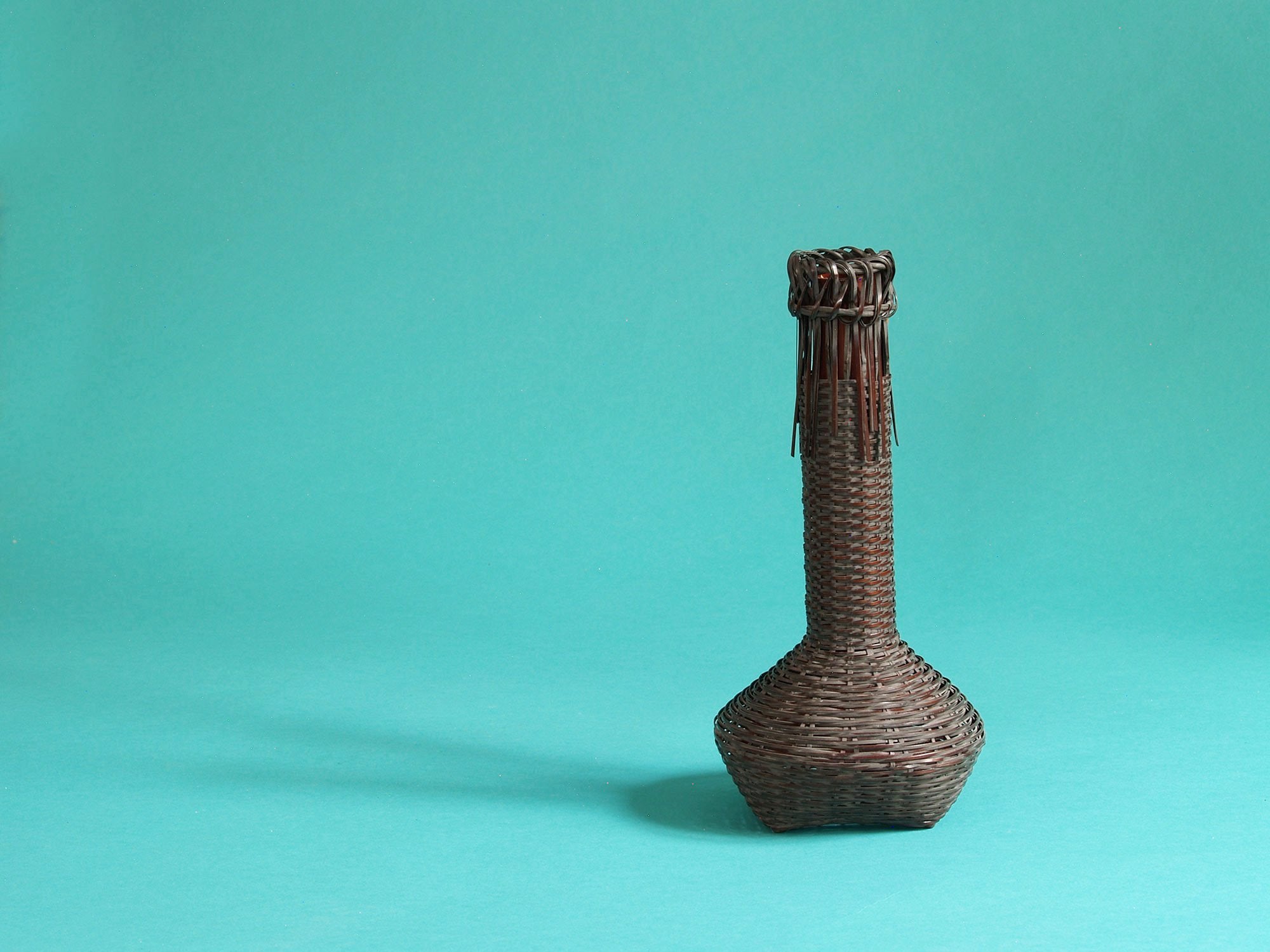 Hanakago, panier carquois en bambou pour l'ikebana, Japon (Ère Shōwa)..Hanakago Ikebana bamboo basket, Japan (Shōwa era)