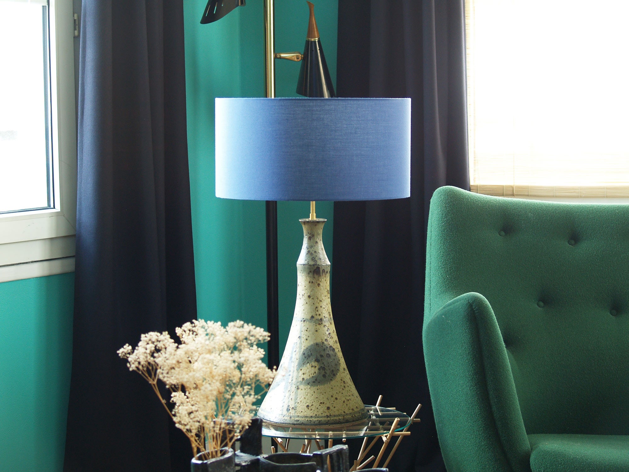 Lampe de Noomi Backhausen pour Søholm Stentoj, Danemark (vers 1968)..Noomi Backhausen lamp for Søholm Stentoj, Denmark (circa 1968)