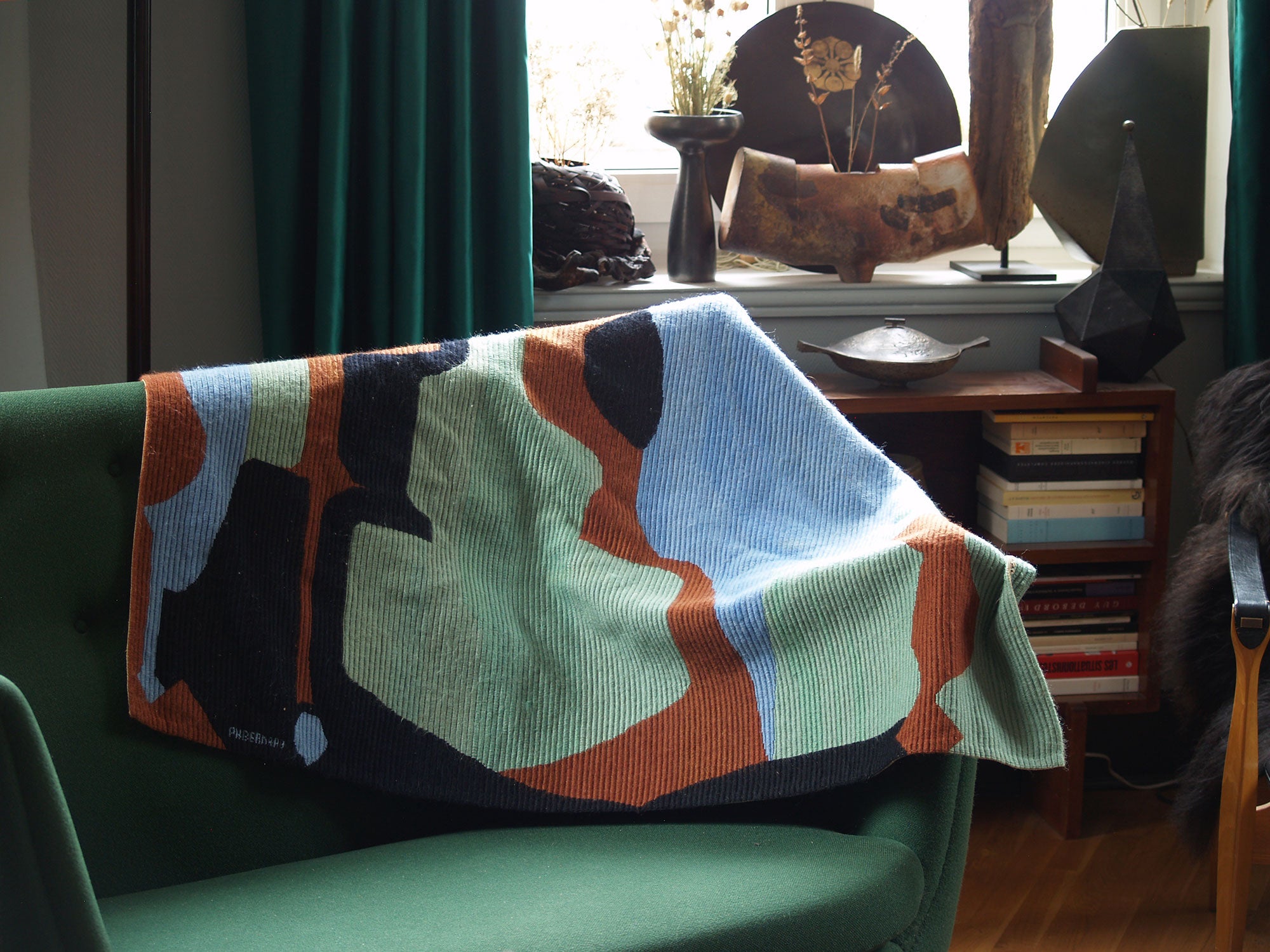 Tapisserie murale puriste par Philippe Bernard, France (vers 1955)..Purist wall tapestry by Philippe Bernard, France (circa 1955)