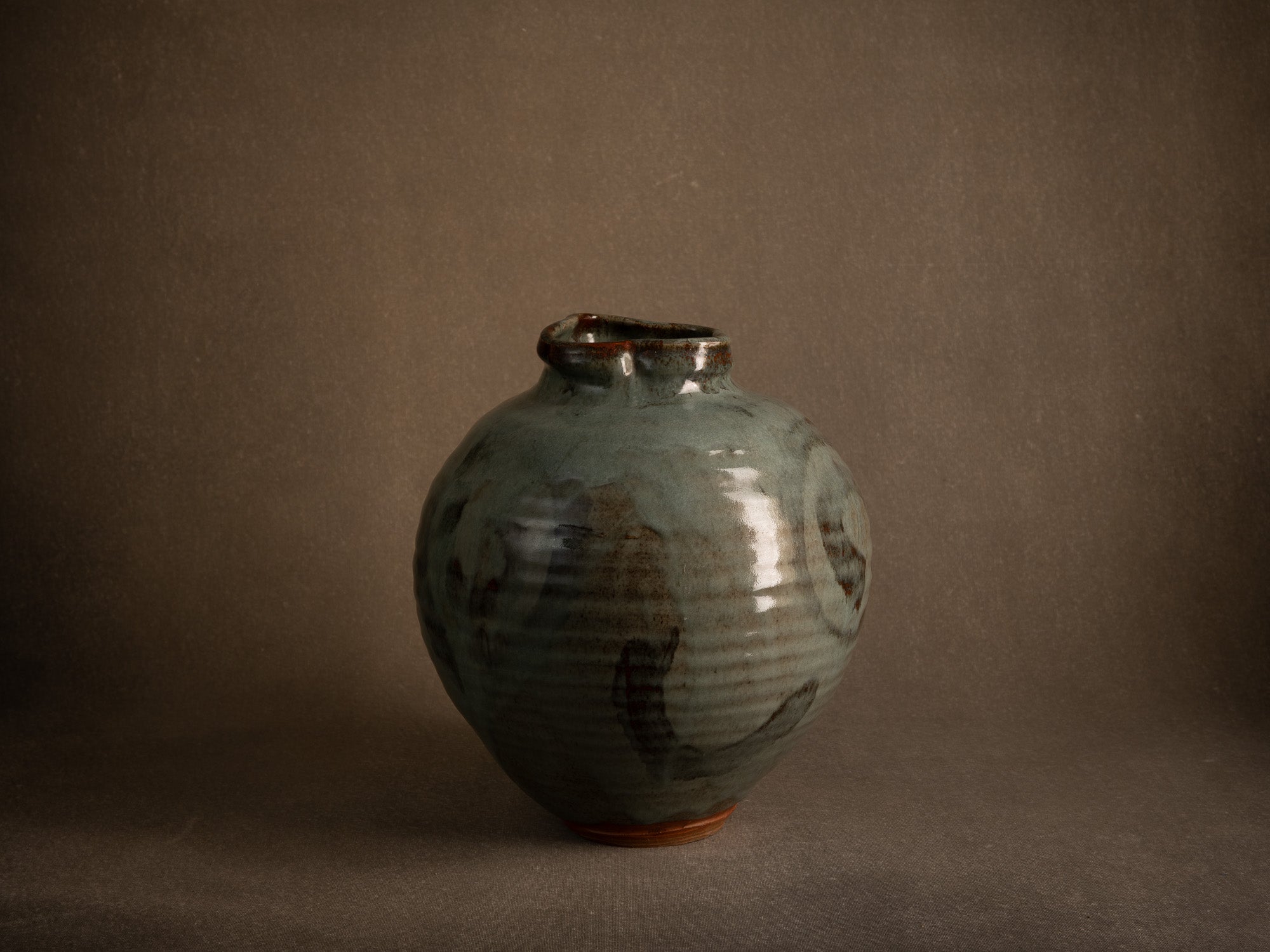 Rare grande jarre tsubo d'Hervé Rousseau à la Borne, France (vers 1983)..La Borne tsubo jar / pot by Hervé Rousseau, France (circa 1983)