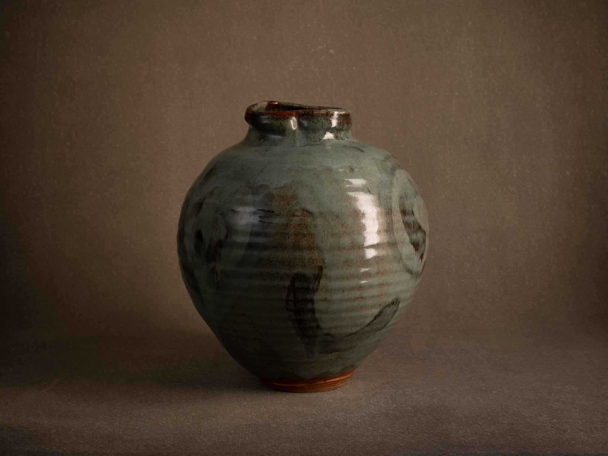 Rare grande jarre tsubo d'Hervé Rousseau à la Borne, France (vers 1983)..La Borne tsubo jar / pot by Hervé Rousseau, France (circa 1983)