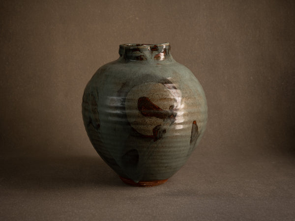 Rare grande jarre tsubo d'Hervé Rousseau à la Borne, France (vers 1983)..La Borne tsubo jar / pot by Hervé Rousseau, France (circa 1983)